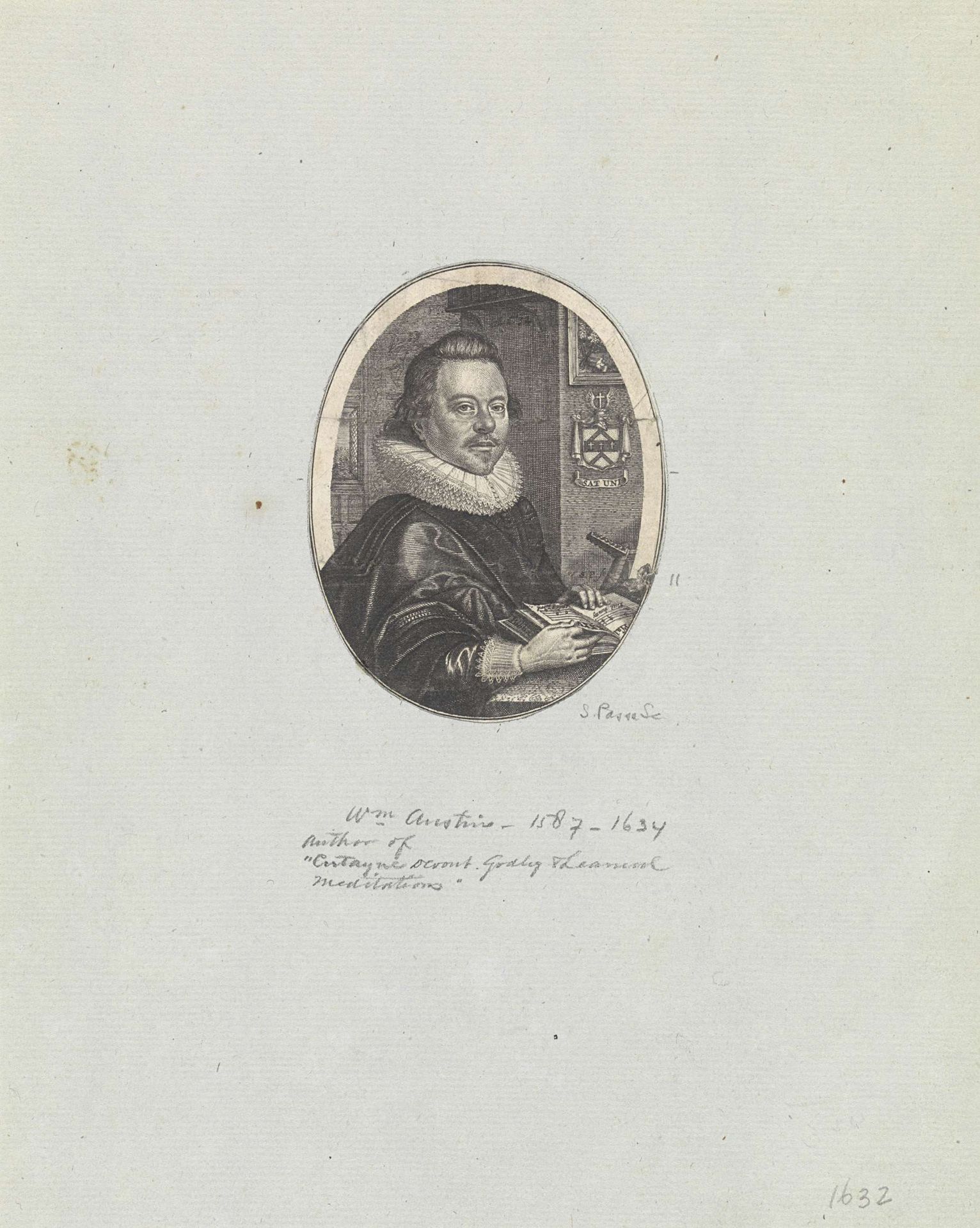 Portret van William Austin by Simon van de Passe
