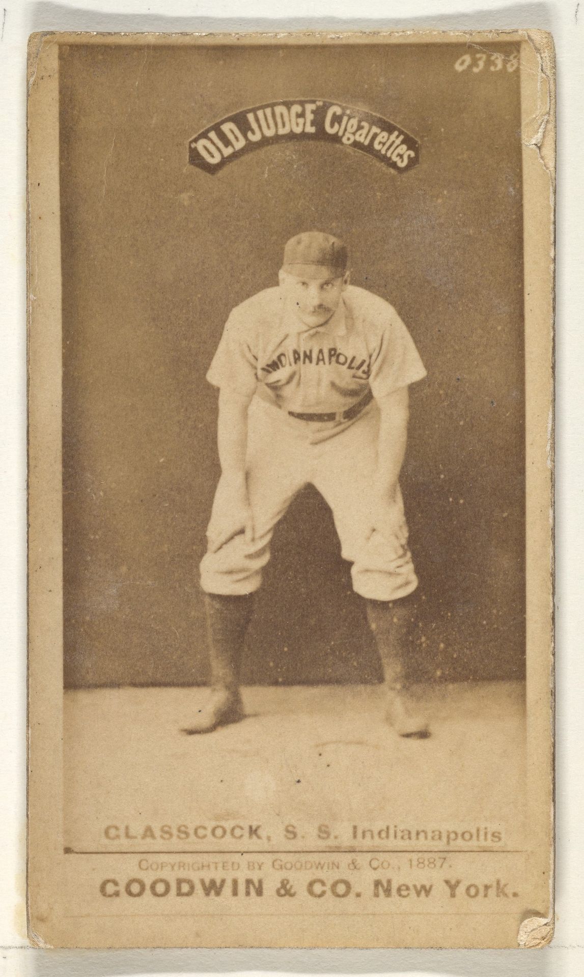 Glasscock, Shortstop, Indianapolis, from the Old Judge series (N172) for Old Judge Cigarettes by Goodwin & Company