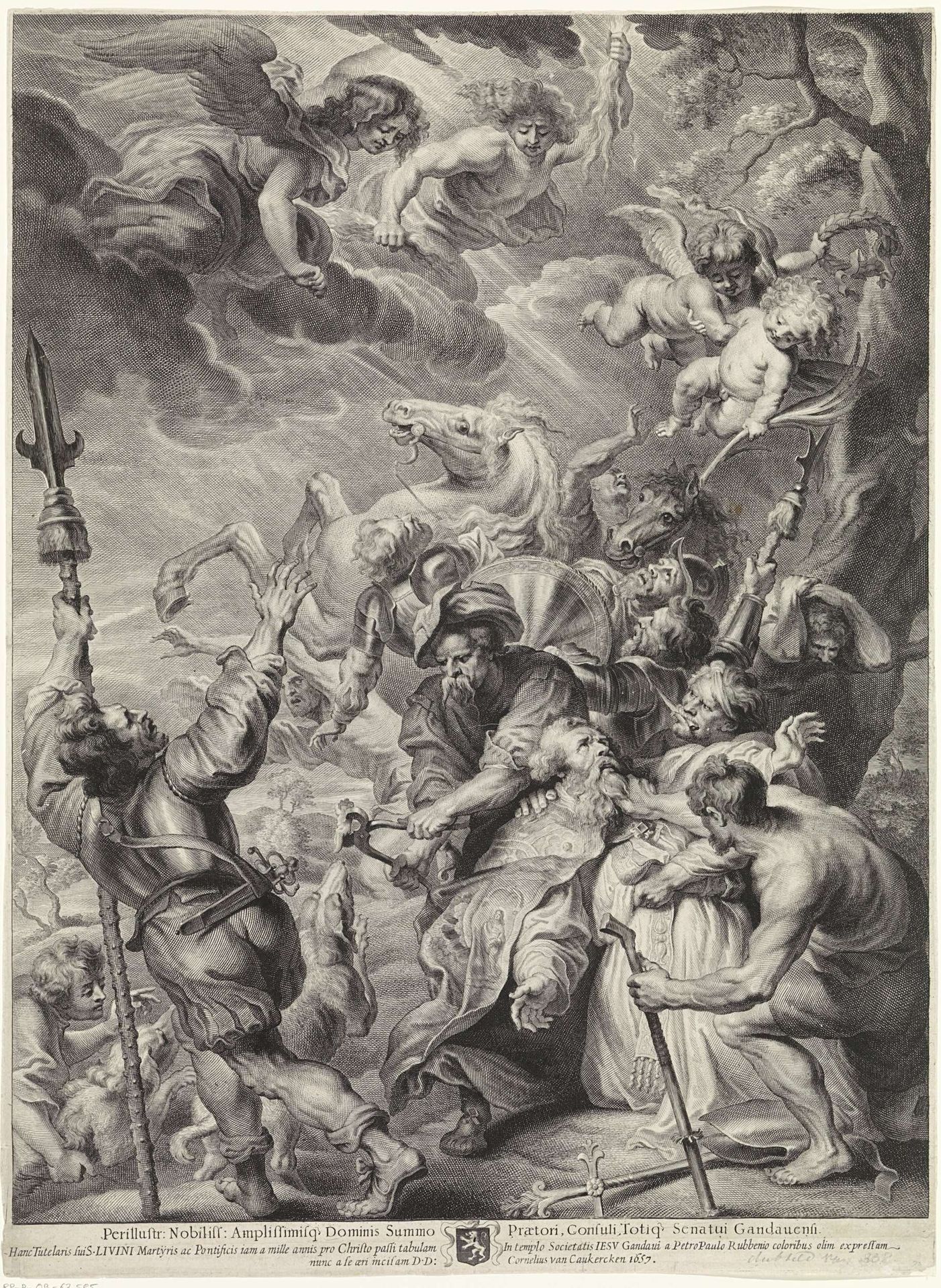 De marteling van de H. Livinus by Cornelis van Caukercken