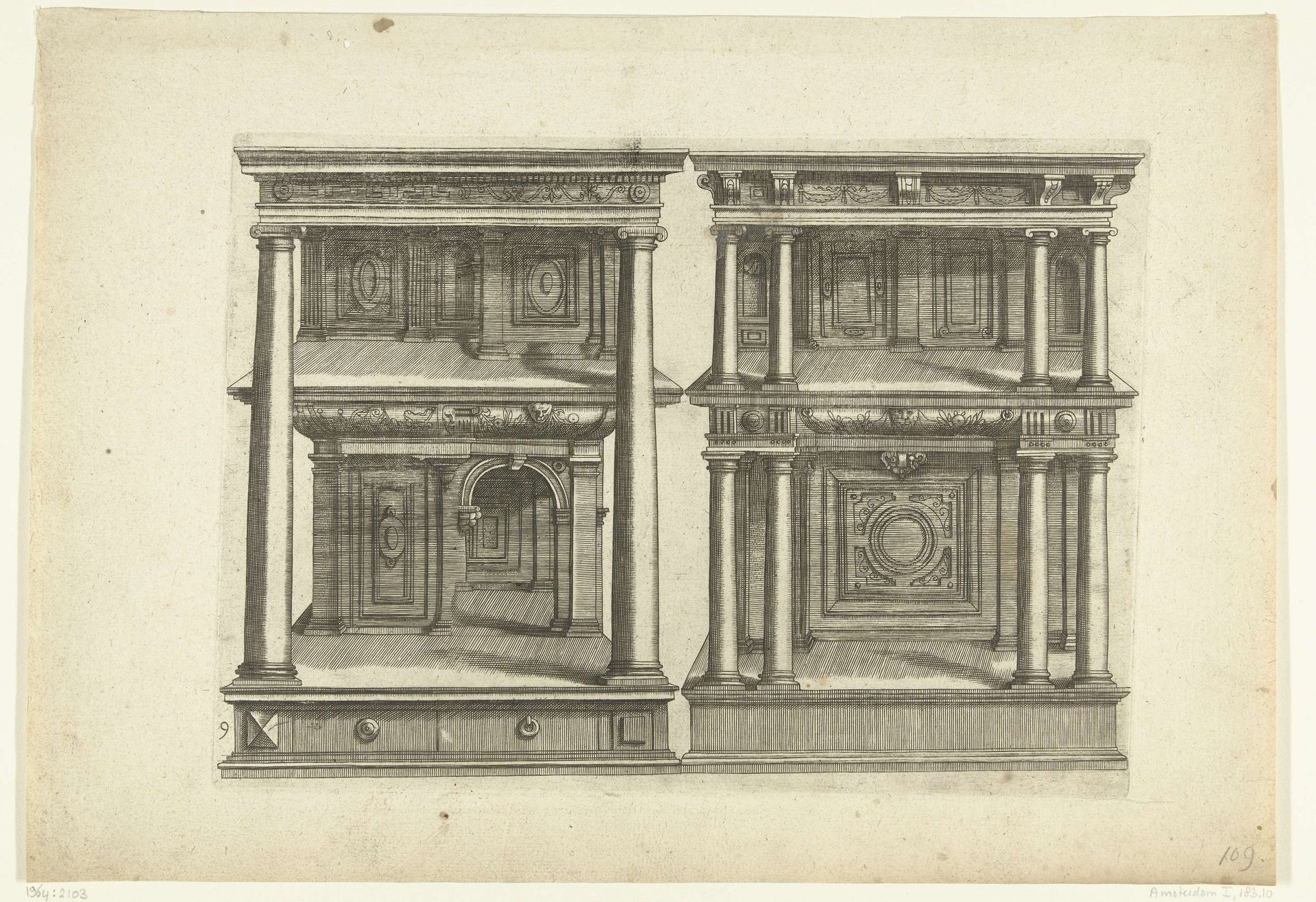Twee buffetten by Pieter van der (I) Borcht