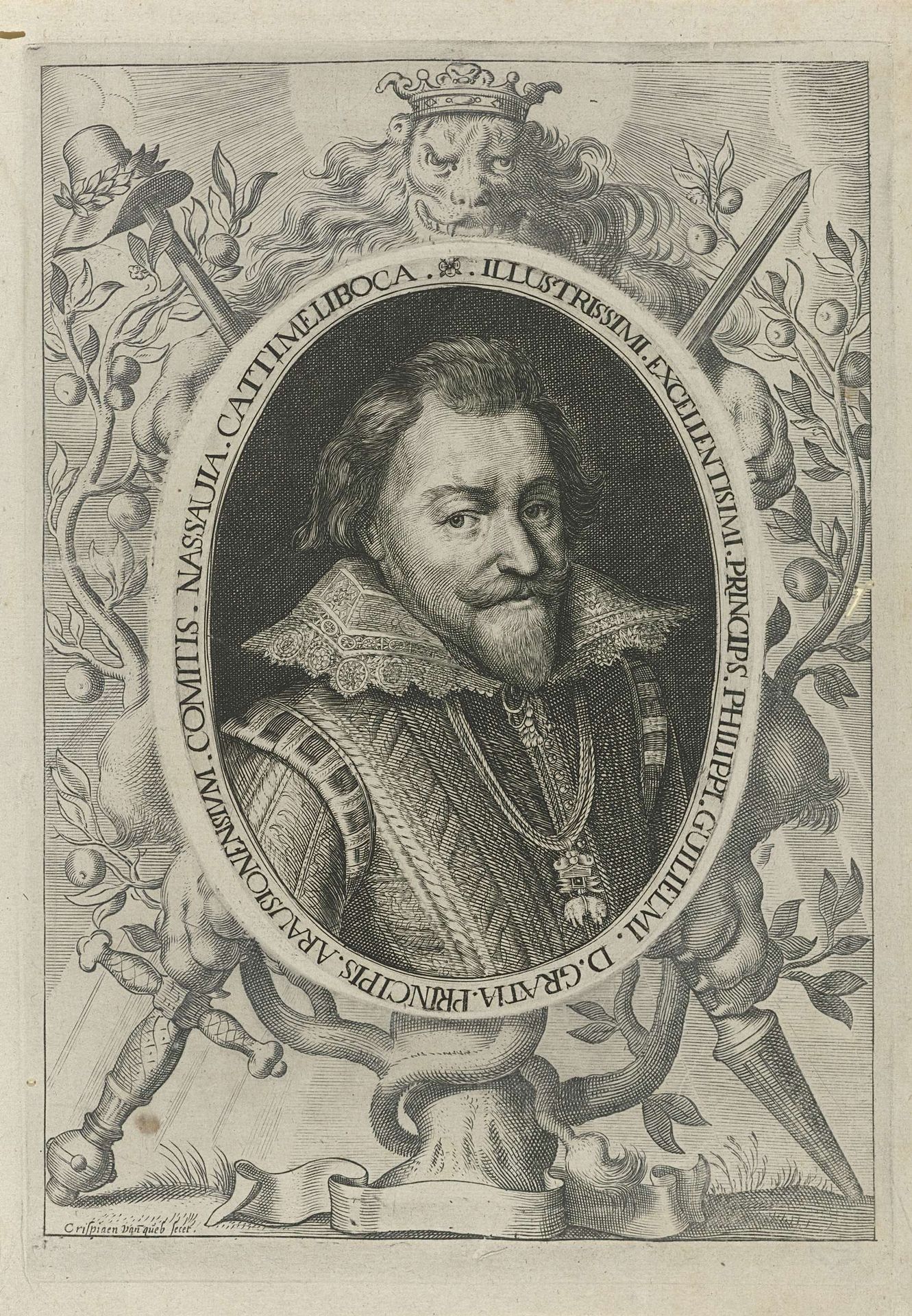 Portret van Filips Willem, prins van Oranje by Crispijn van den Queborn