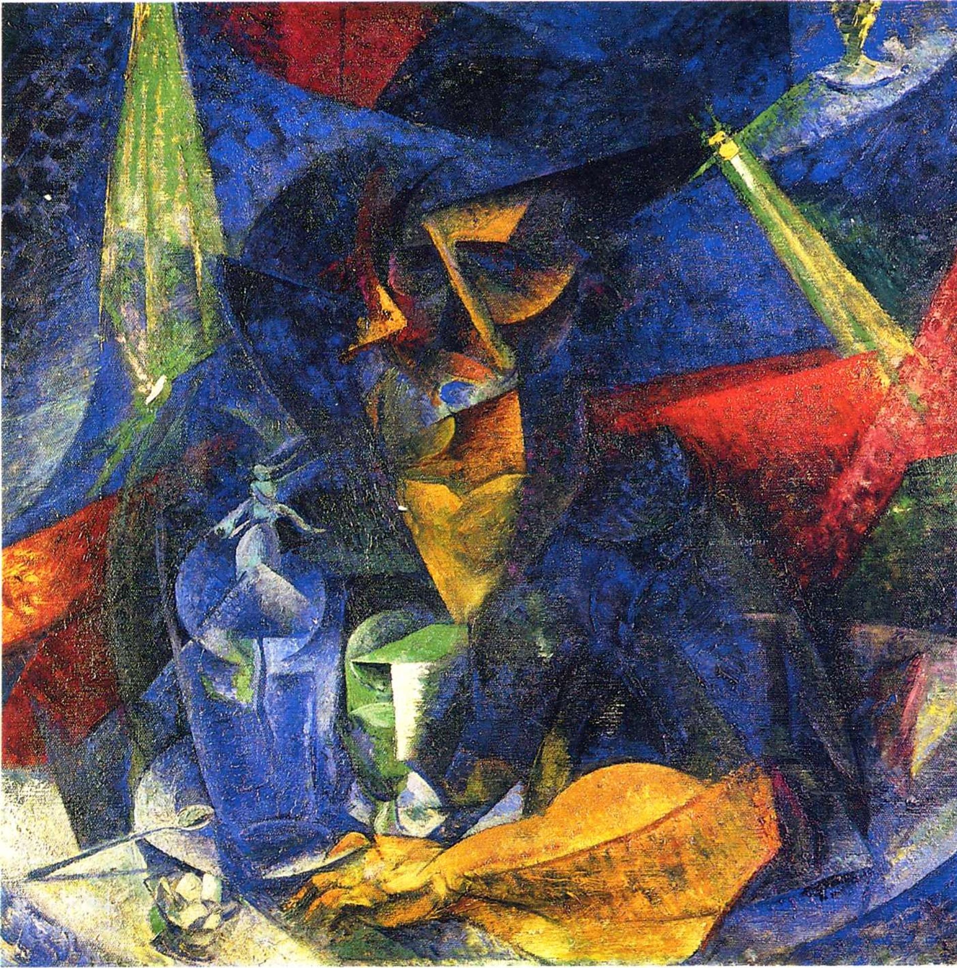 Woman in a Café: Compenetrations of Lights and Planes by Umberto Boccioni