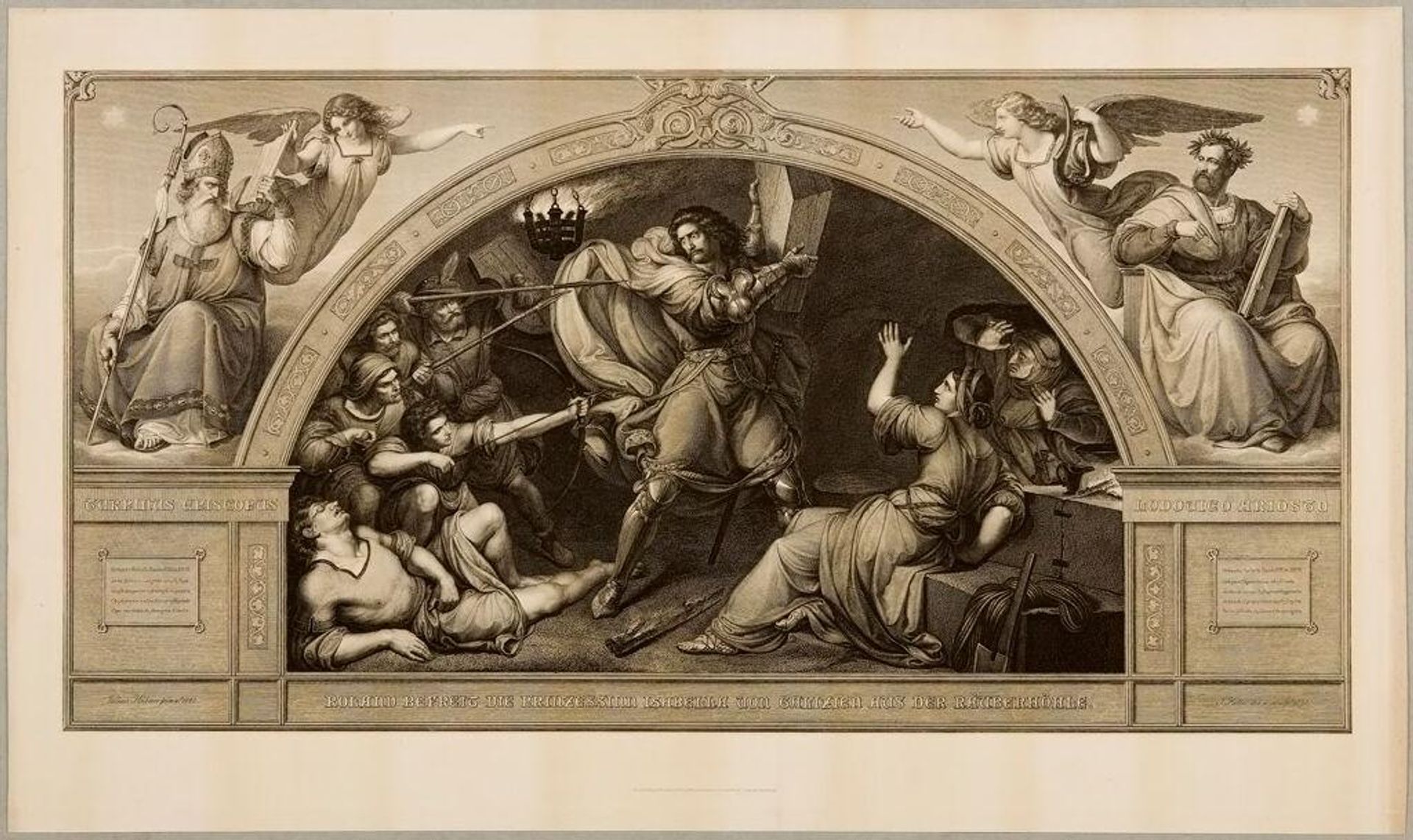 Roland Delivering the Princess of Galicia from the Robbers' Cave by Joseph von Keller