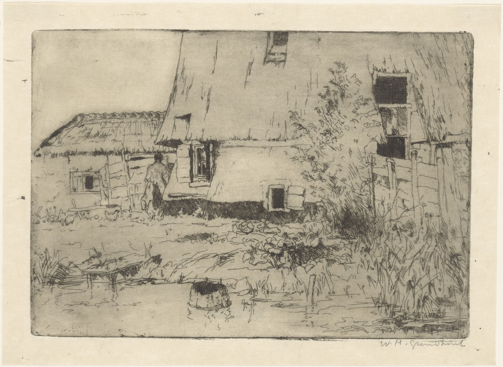 Voet van een molen in Voorburg by Willem Adrianus Grondhout