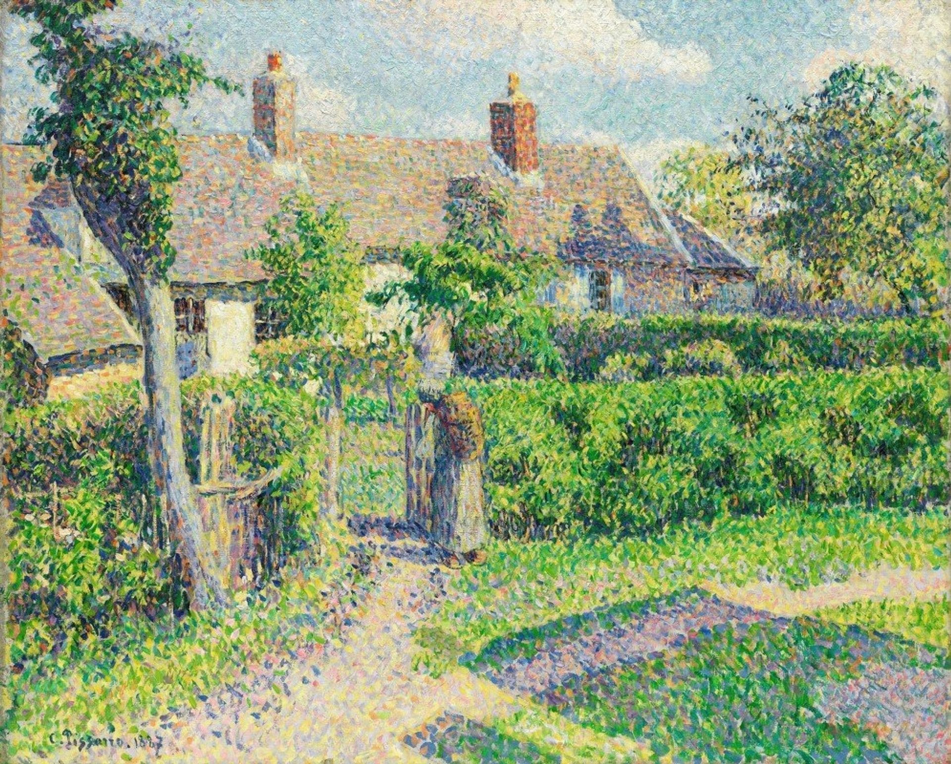 Peasants’ houses, Eragny by Camille Pissarro