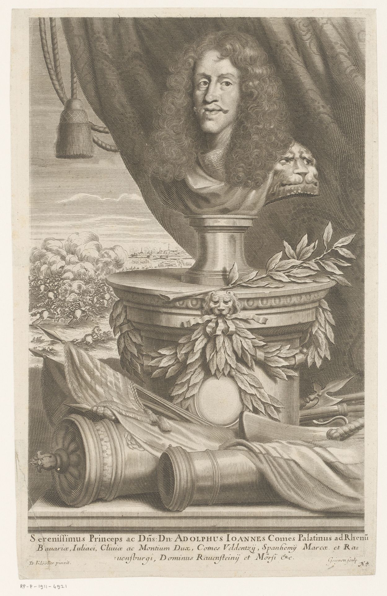 Portretbuste van Adolf Johan Pfalz-Zweibrücken by Jacques Grignon