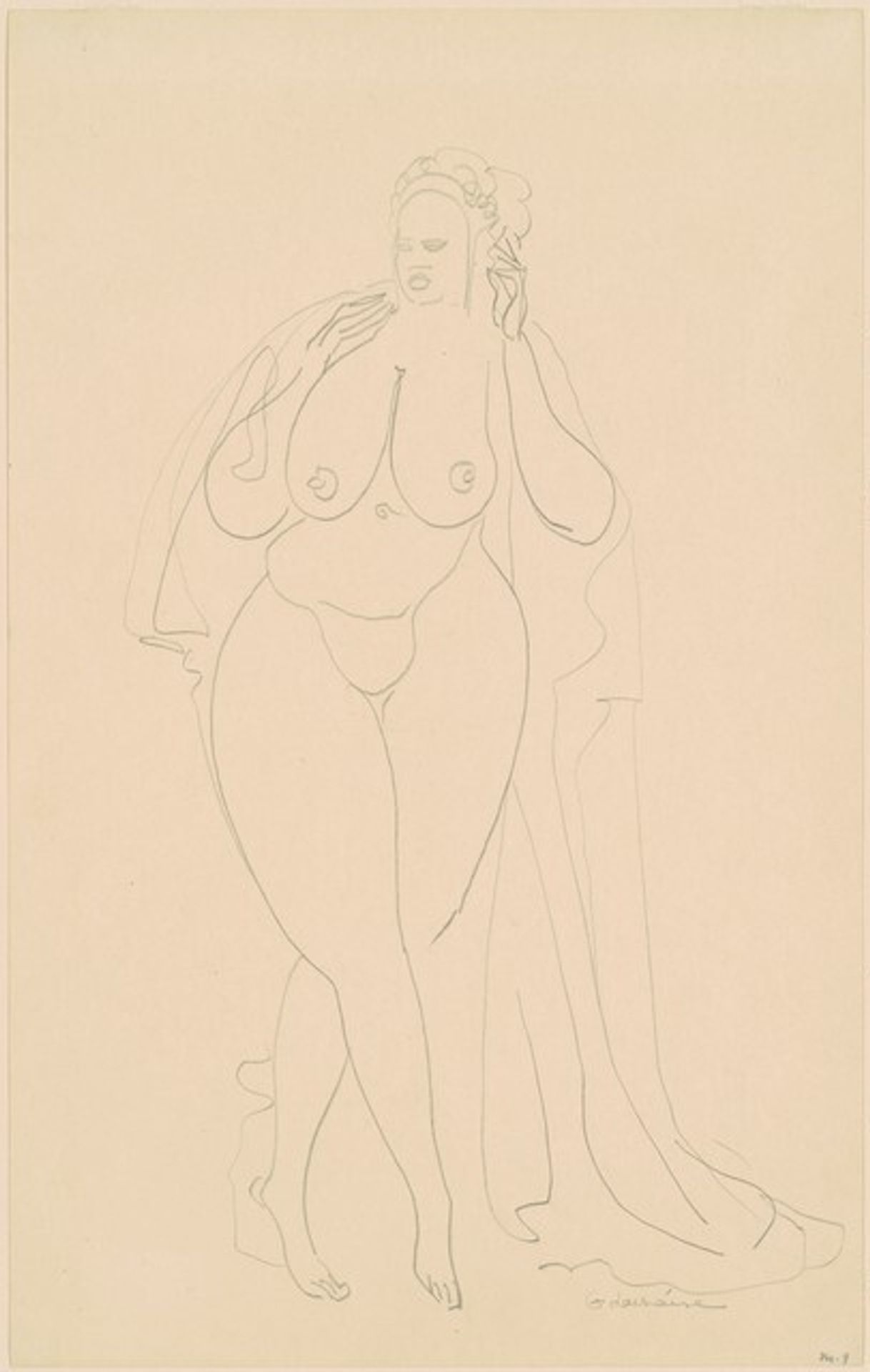 Nude with Robe by Gaston Lachaise