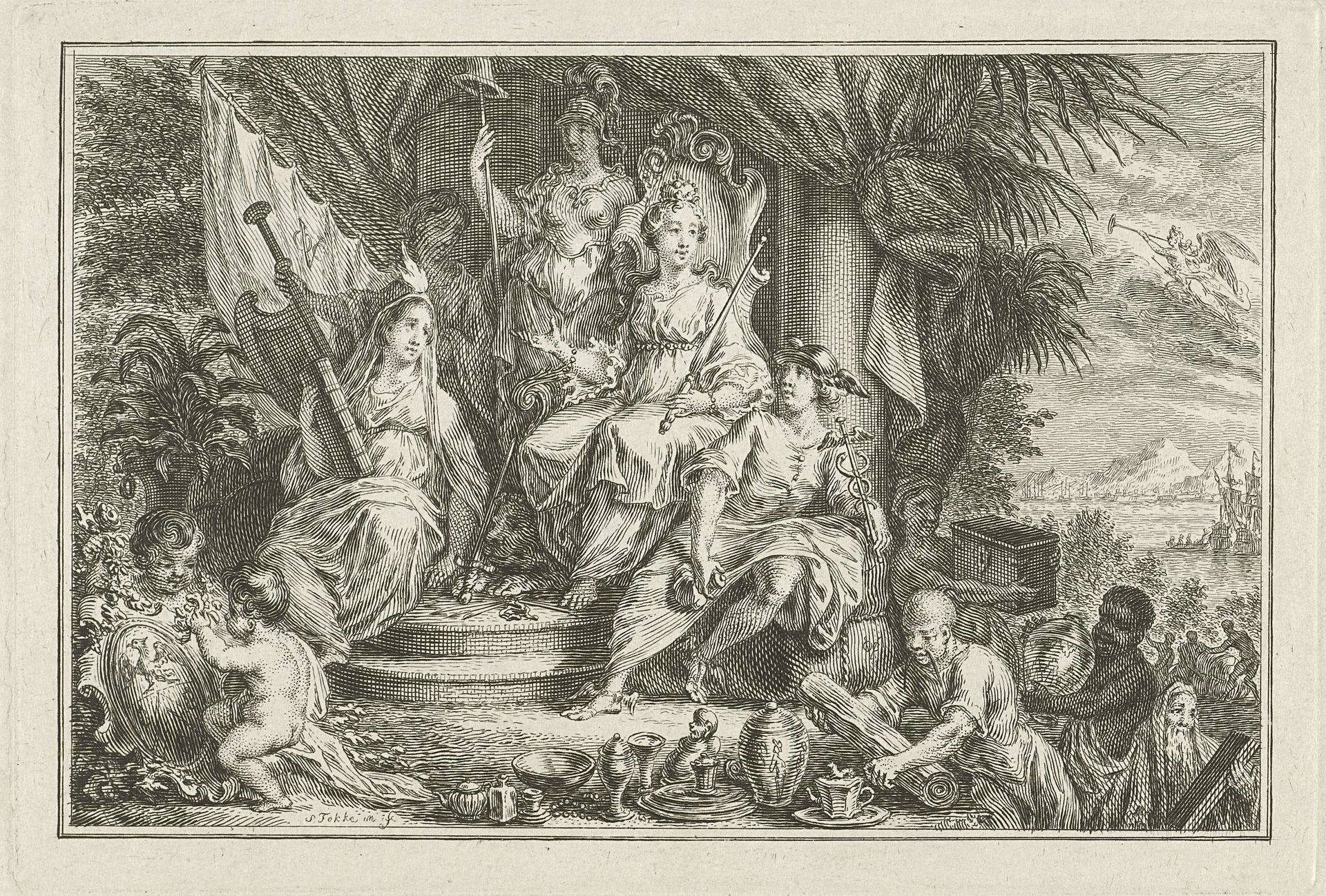 Allegorie op de V.O.C. by Simon Fokke