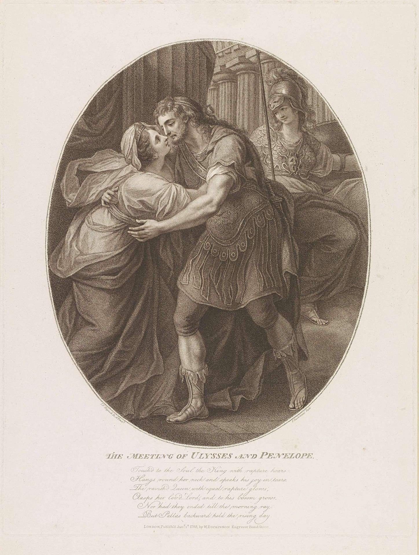 Ontmoeting van Odysseus en Penelope by Francesco Bartolozzi