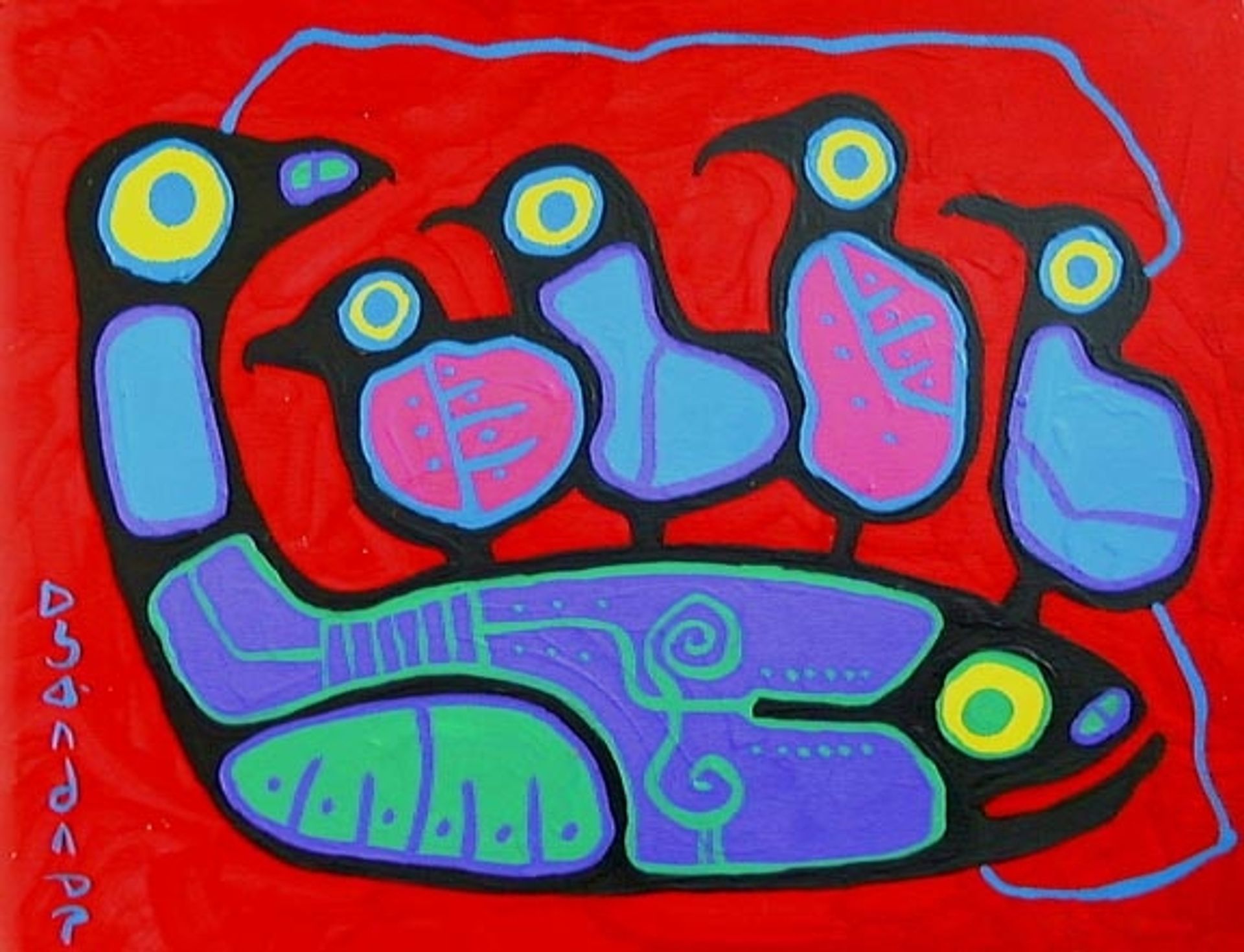 Loon Family by Norval Morrisseau