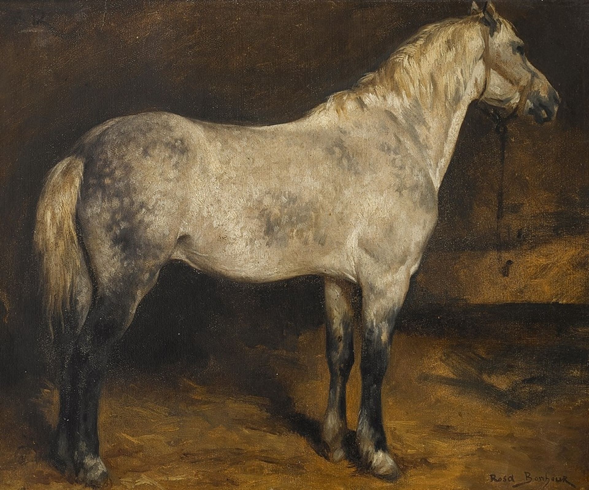 A dapple grey horse by Rosa Bonheur