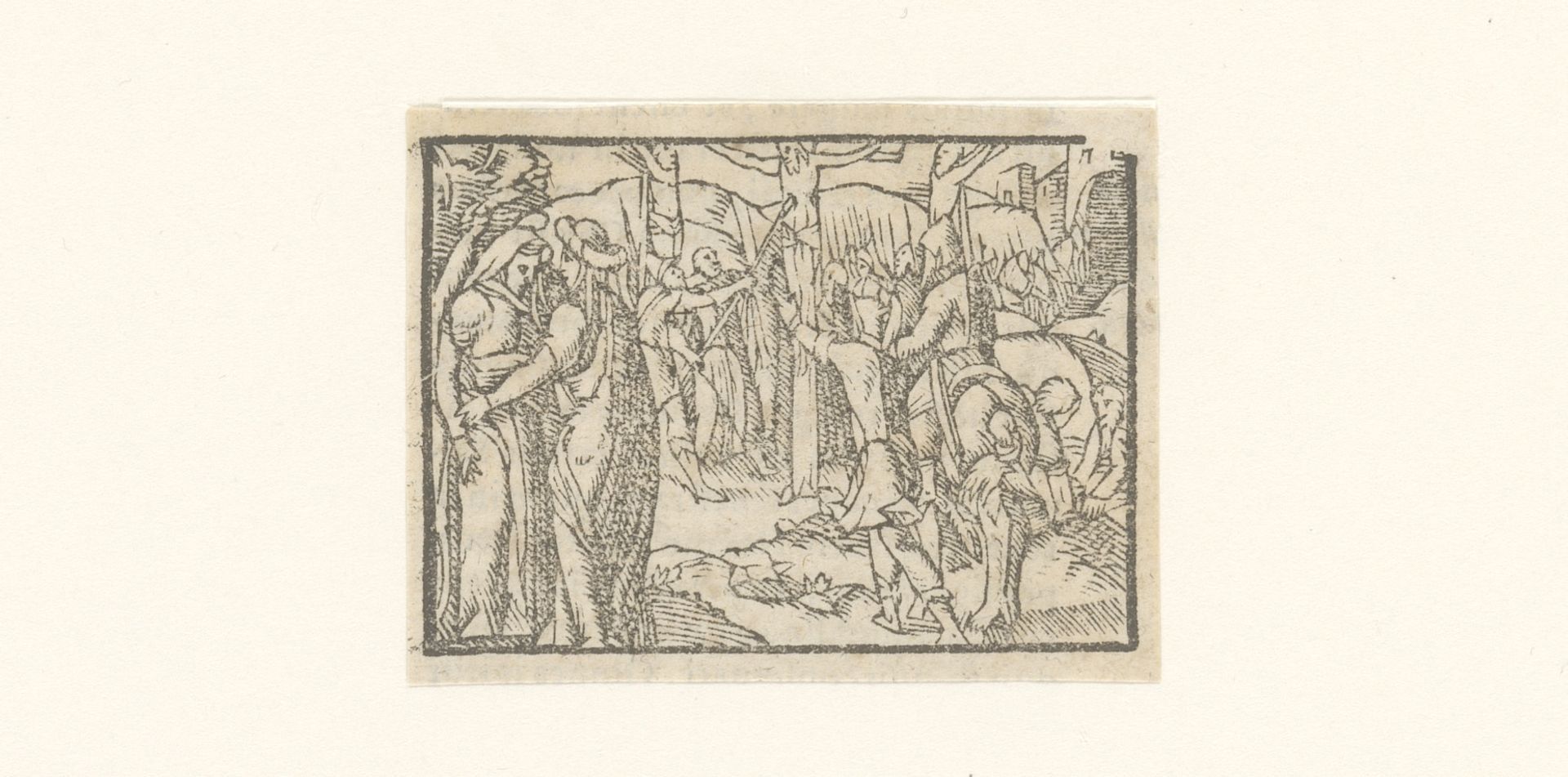 Christus aan het kruis met Longinus die hem in zijn zij steekt by Anonymous