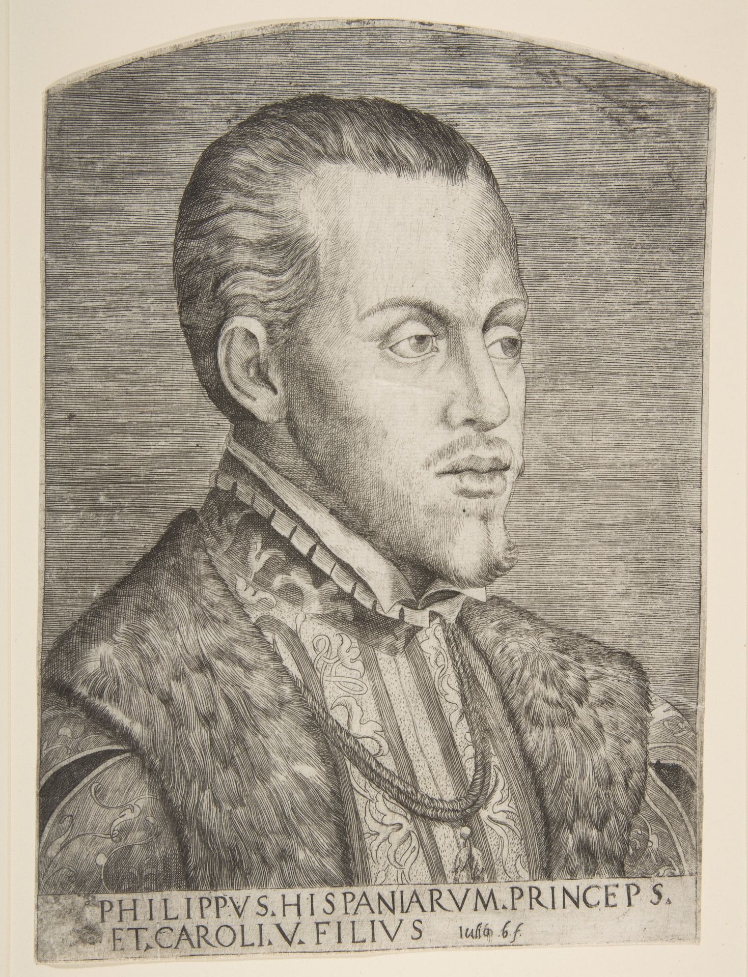 Portrait of Philip II facing right by Giulio Bonasone