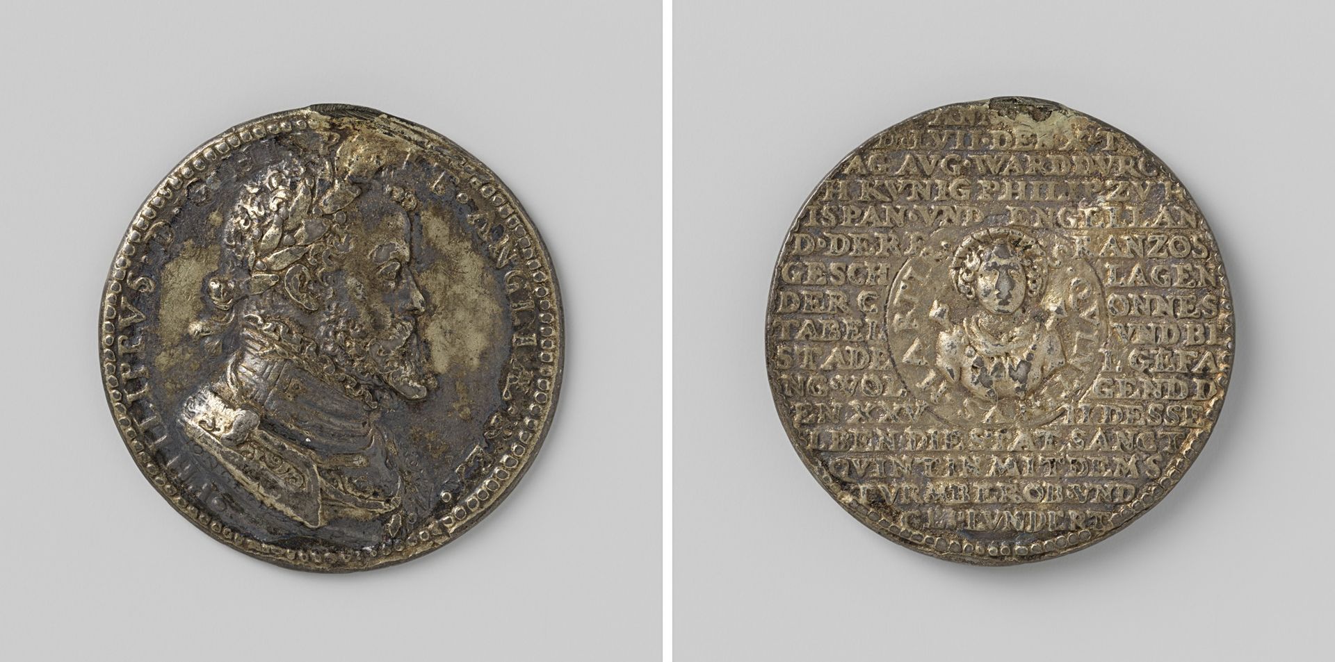 Overwinning bij St. Quentin en inname van die stad, ter ere van Filips II van Spanje by Jacques Jonghelinck