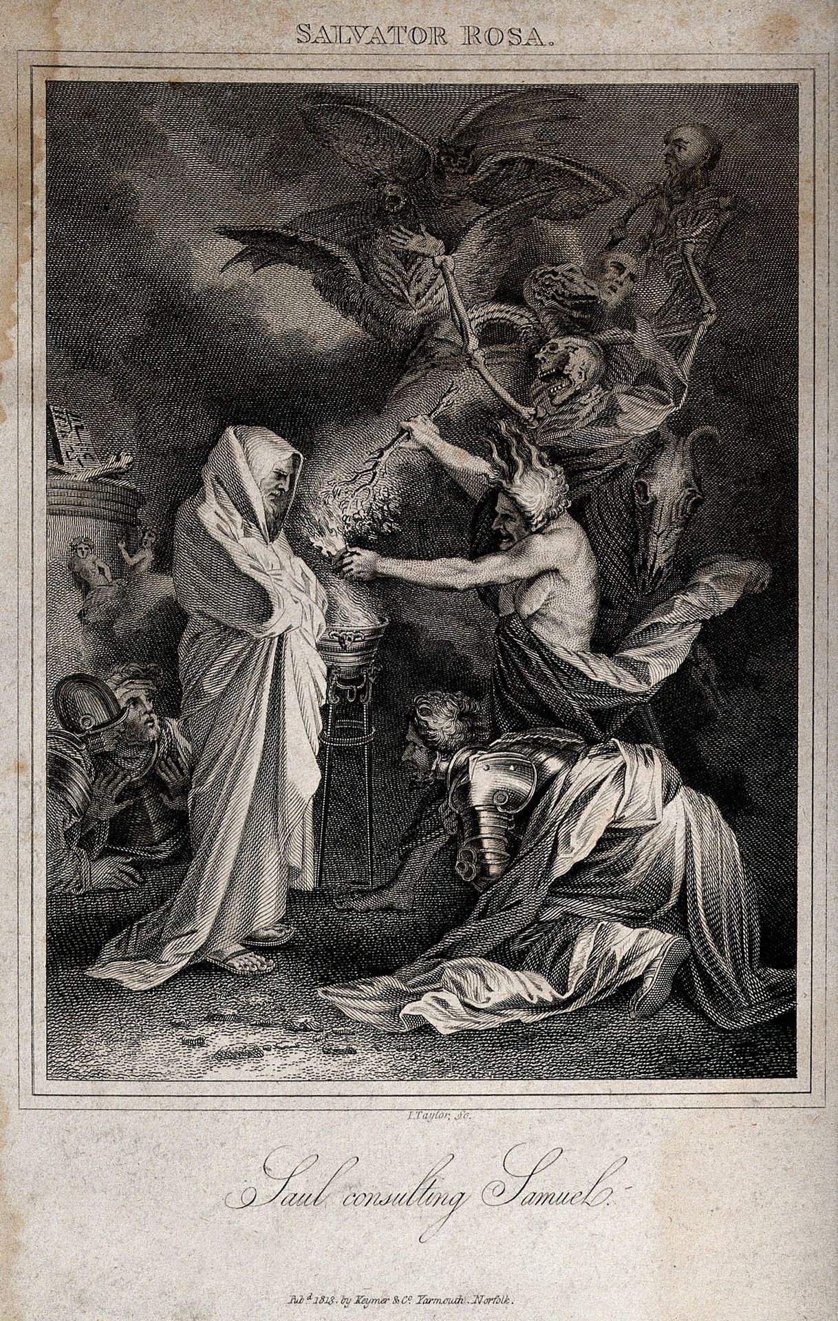 Saul Consults Samuel After the Witch of Endor Has Conjured by Salvator Rosa