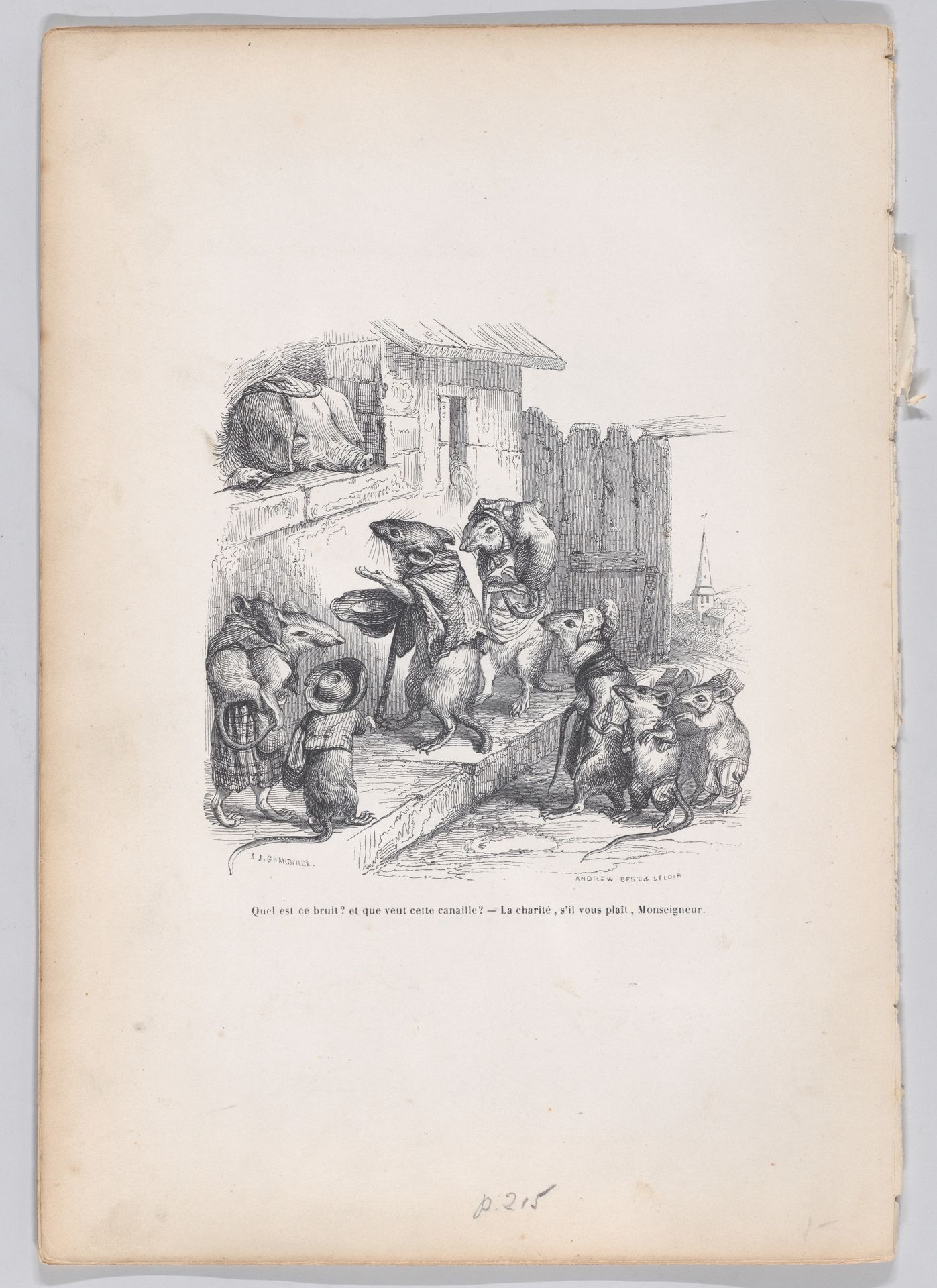 "What's that noise? and what does this scoundrel want?" from Scenes from the Private and Public Life of Animals by J. J. Grandville