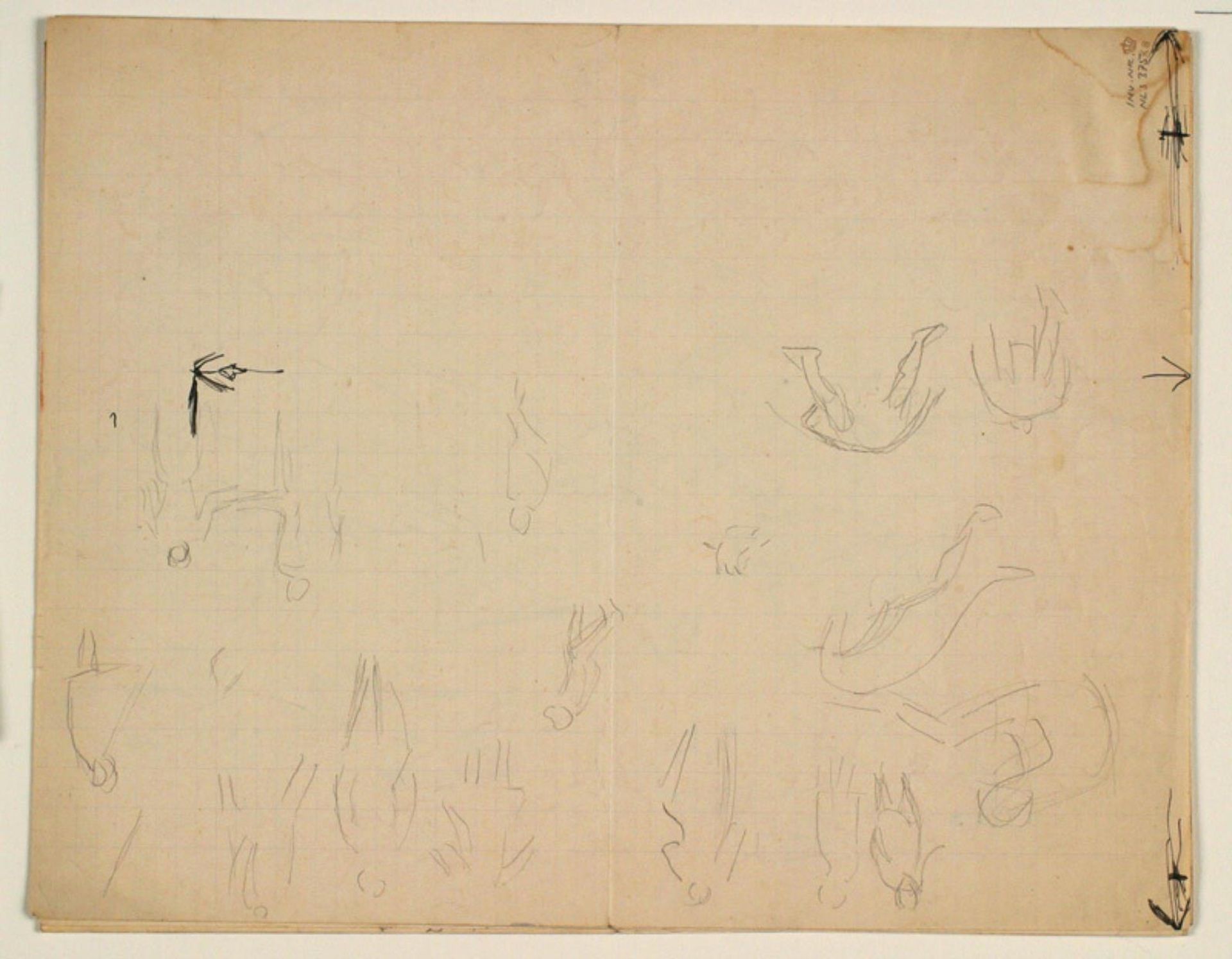 Skitser af figurer i bevægelse, pile by Niels Larsen Stevns