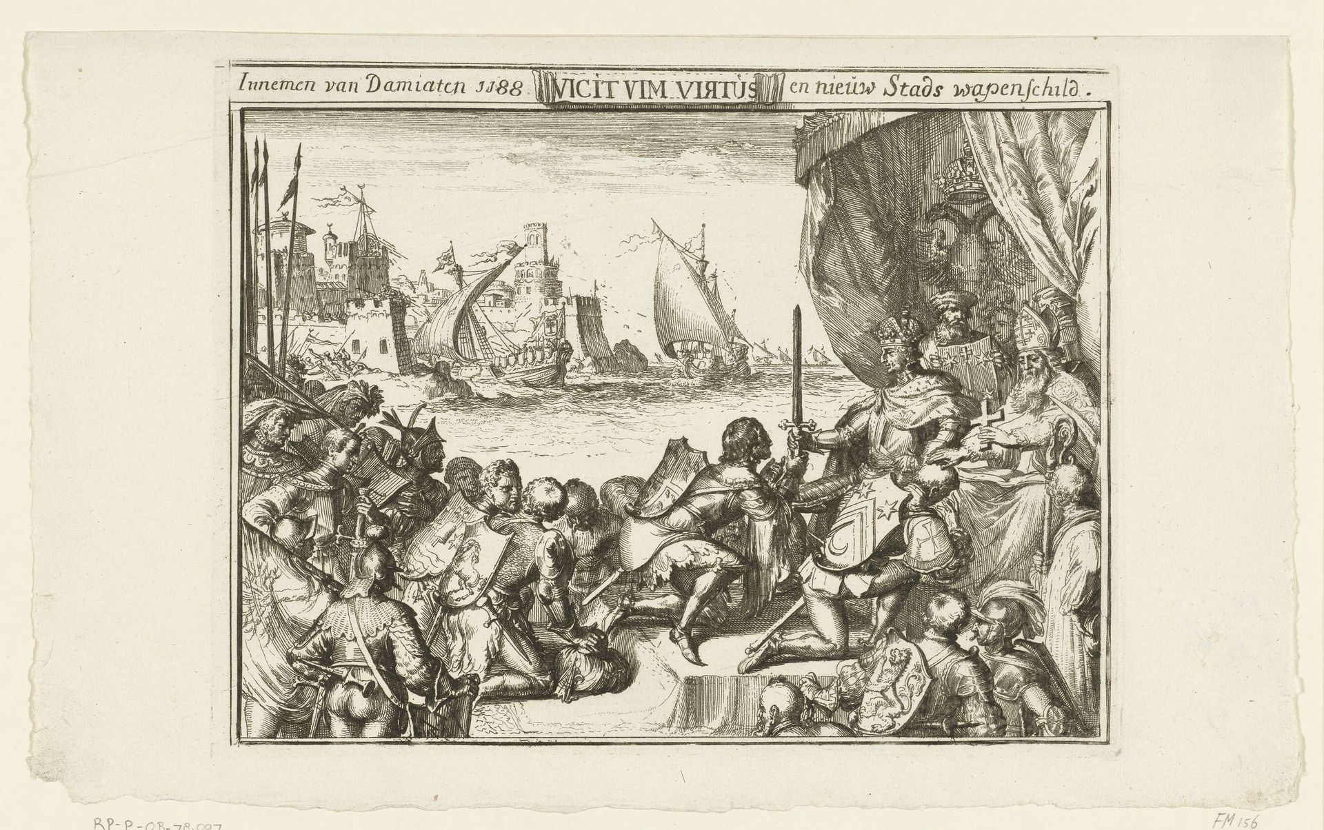 Verovering van Damiate, 1219 by Romeyn de Hooghe