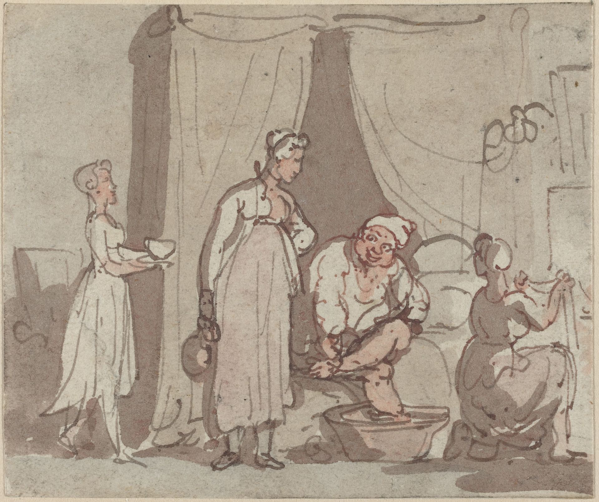 The Foot Bath (Drying Out) by Thomas Rowlandson