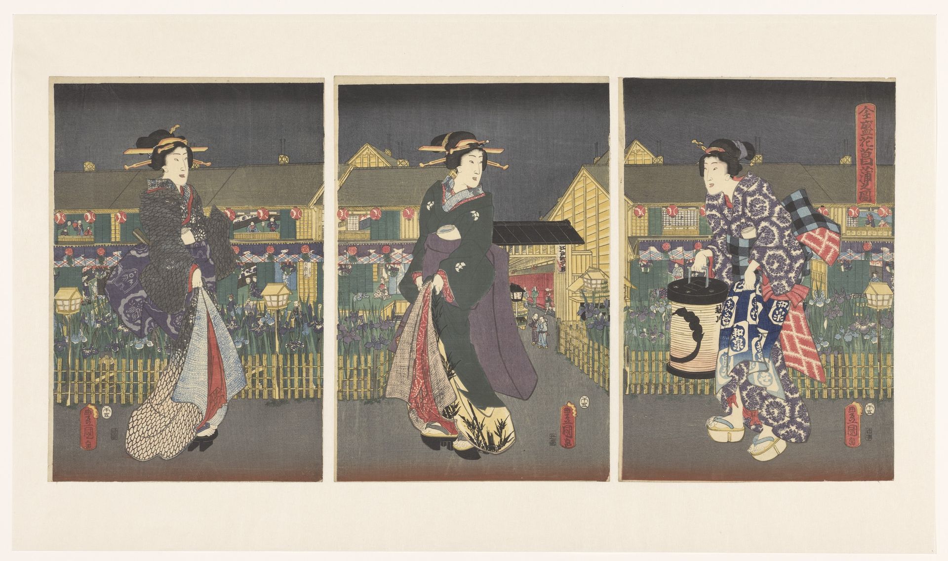Irissen in volle bloei by Utagawa Kunisada