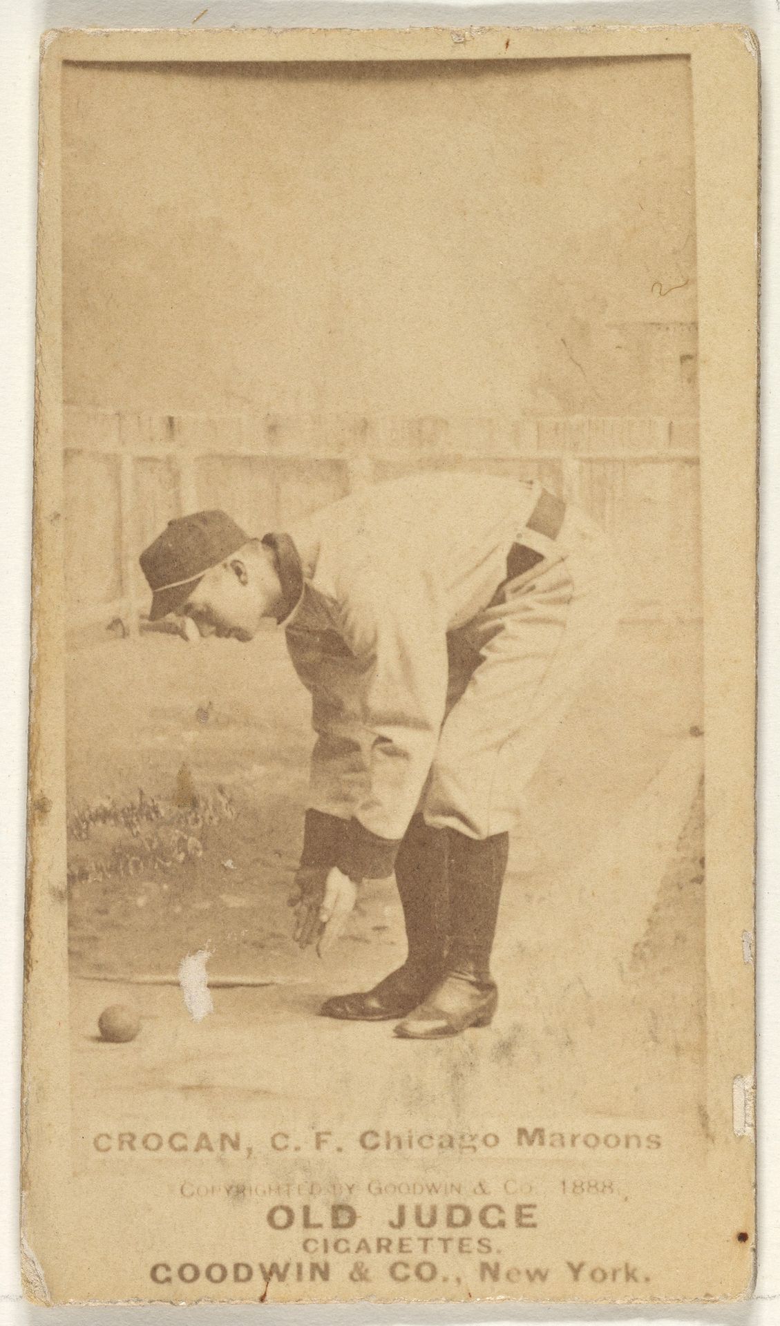 Crocan, Center Field, Chicago, from the Old Judge series (N172) for Old Judge Cigarettes by Goodwin & Company