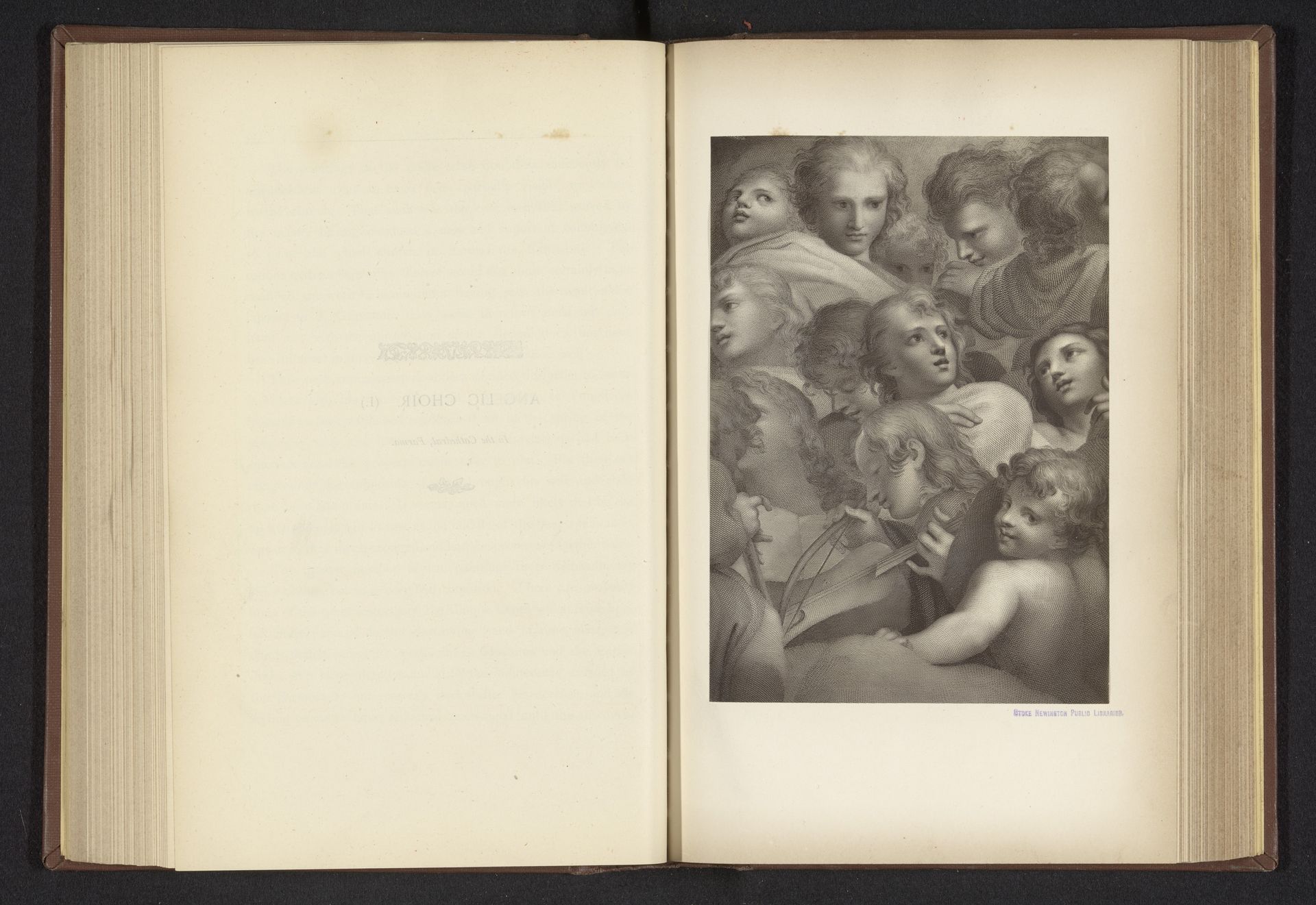 Fotoreproductie van een prent naar een schilderij, voorstellende een koor van engelen by Anonymous