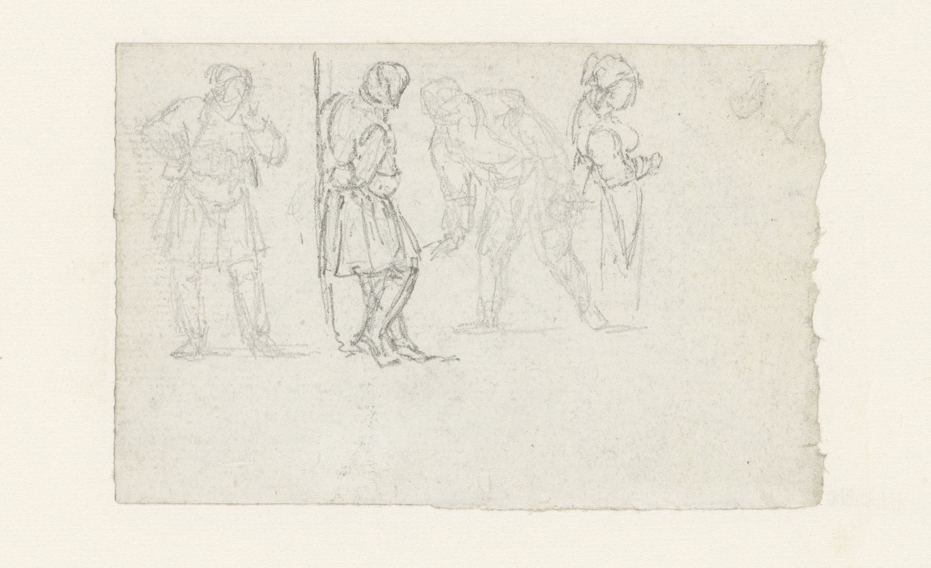 Vier studies van staande figuren by Georges Michel