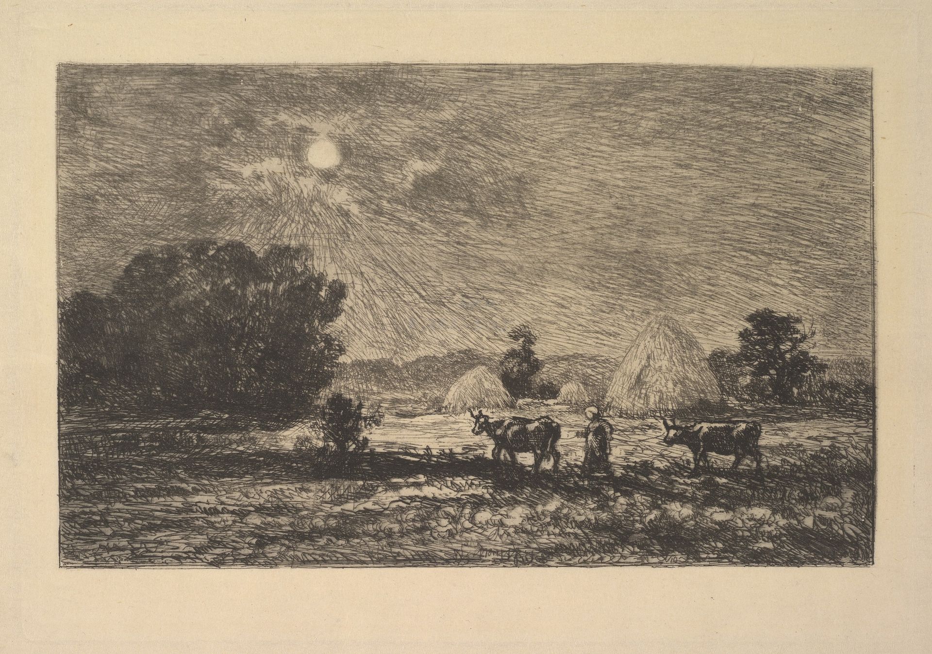 Clair de Lune à Valmondois by Charles François Daubigny