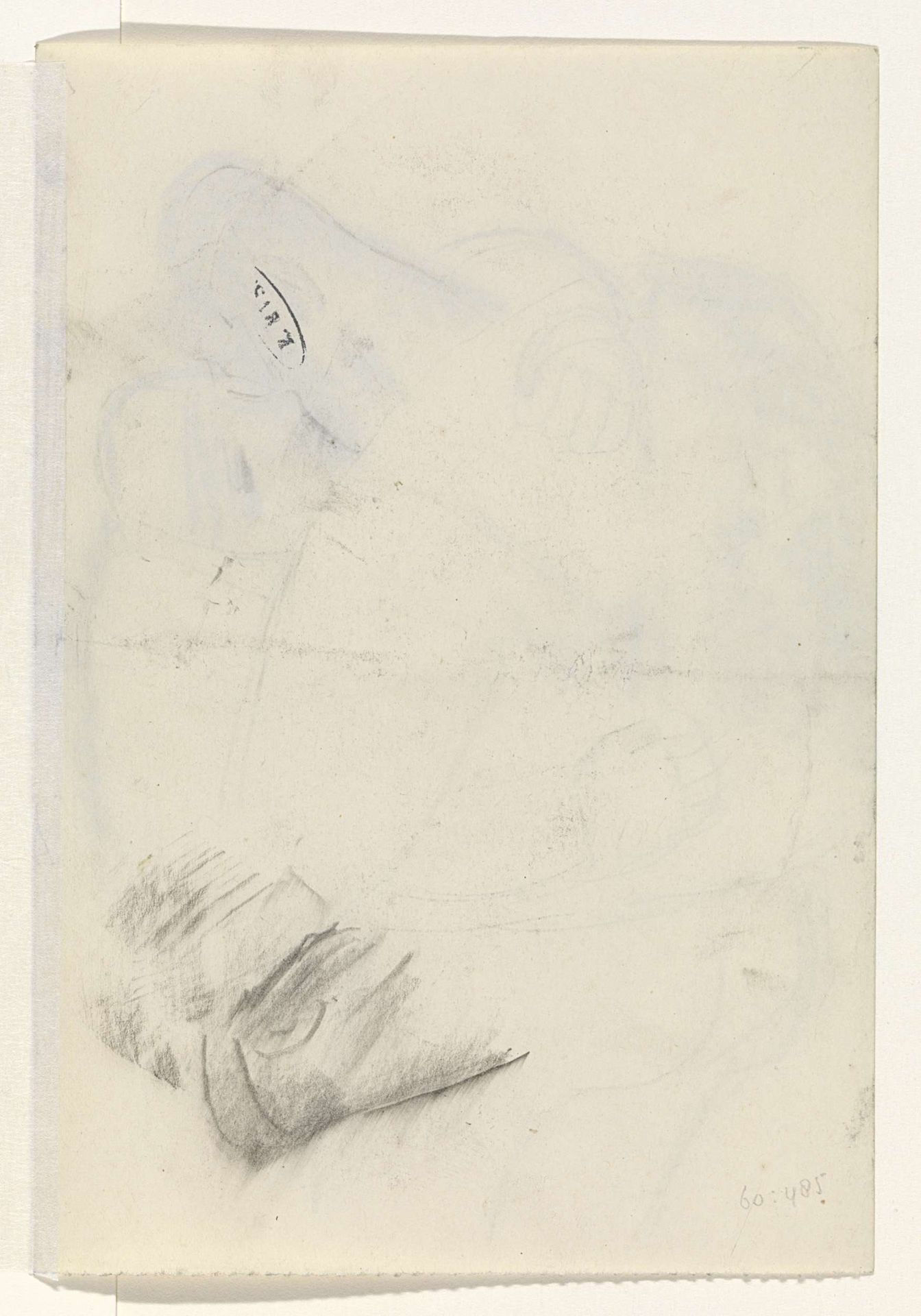 Hoofden van een kussend stel by Leo Gestel