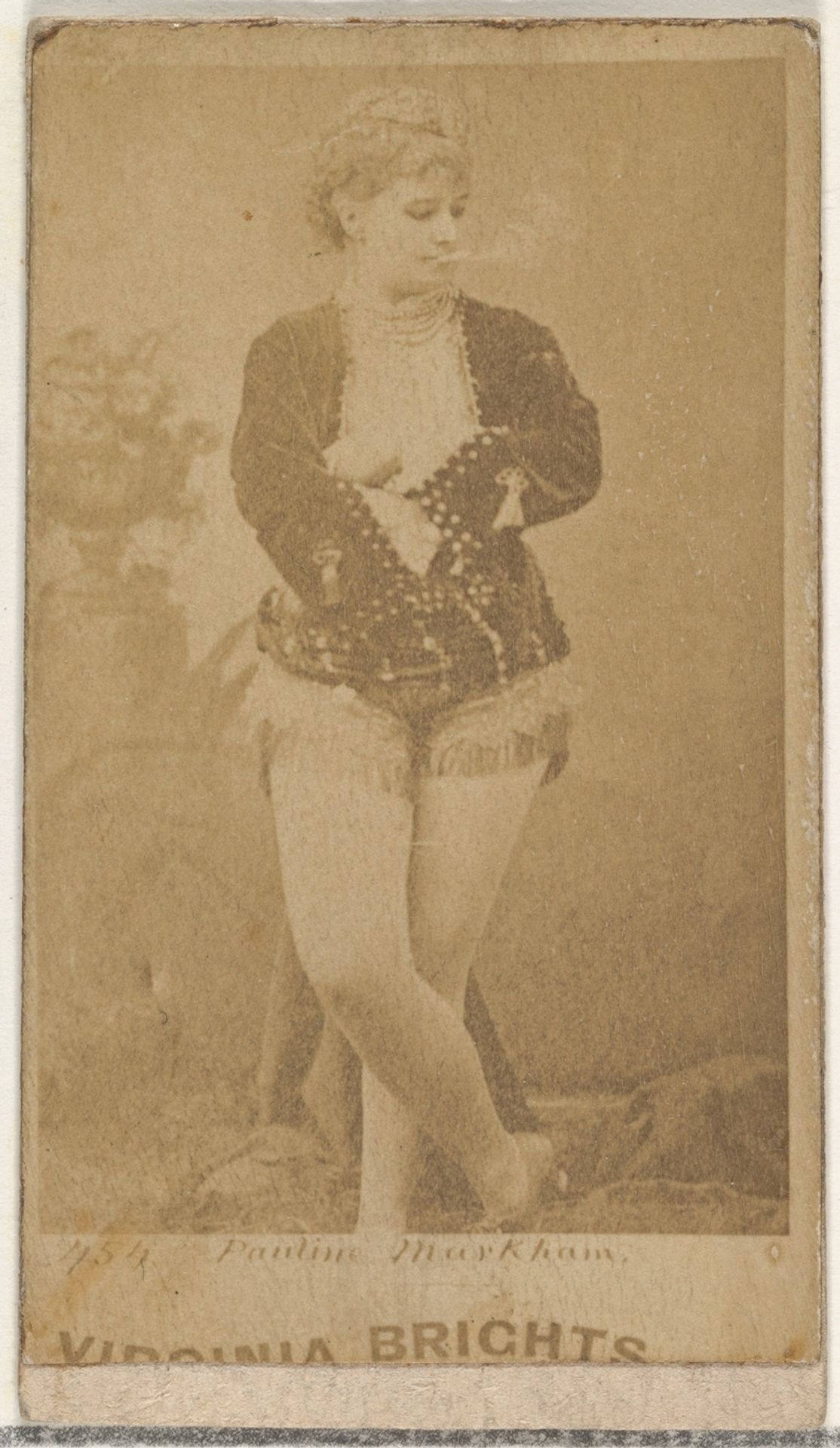 Card 454, Pauline Markham, from the Actors and Actresses series (N45, Type 1) for Virginia Brights Cigarettes by Allen & Ginter