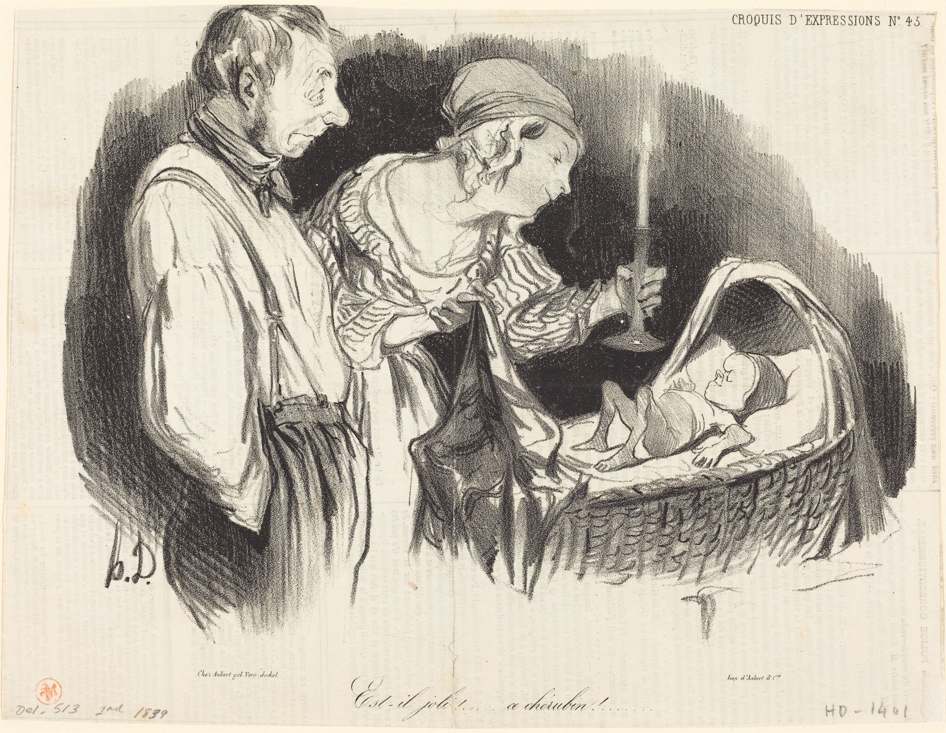Est-il joli!... ce chérubin!... by Honoré Daumier
