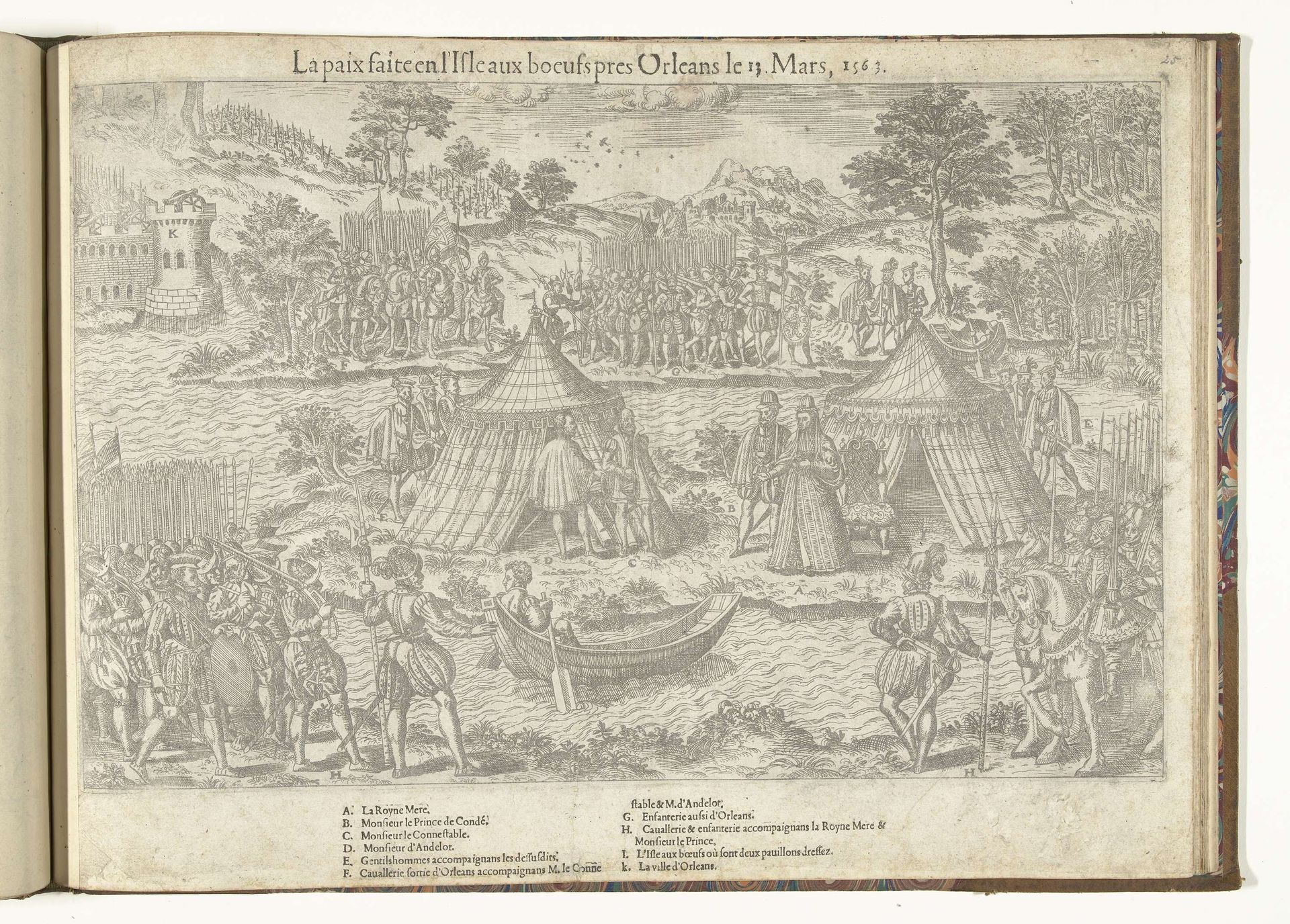 Vrede bij Orléans tussen hugenoten en katholieken, 1563 by Jean Perrissin