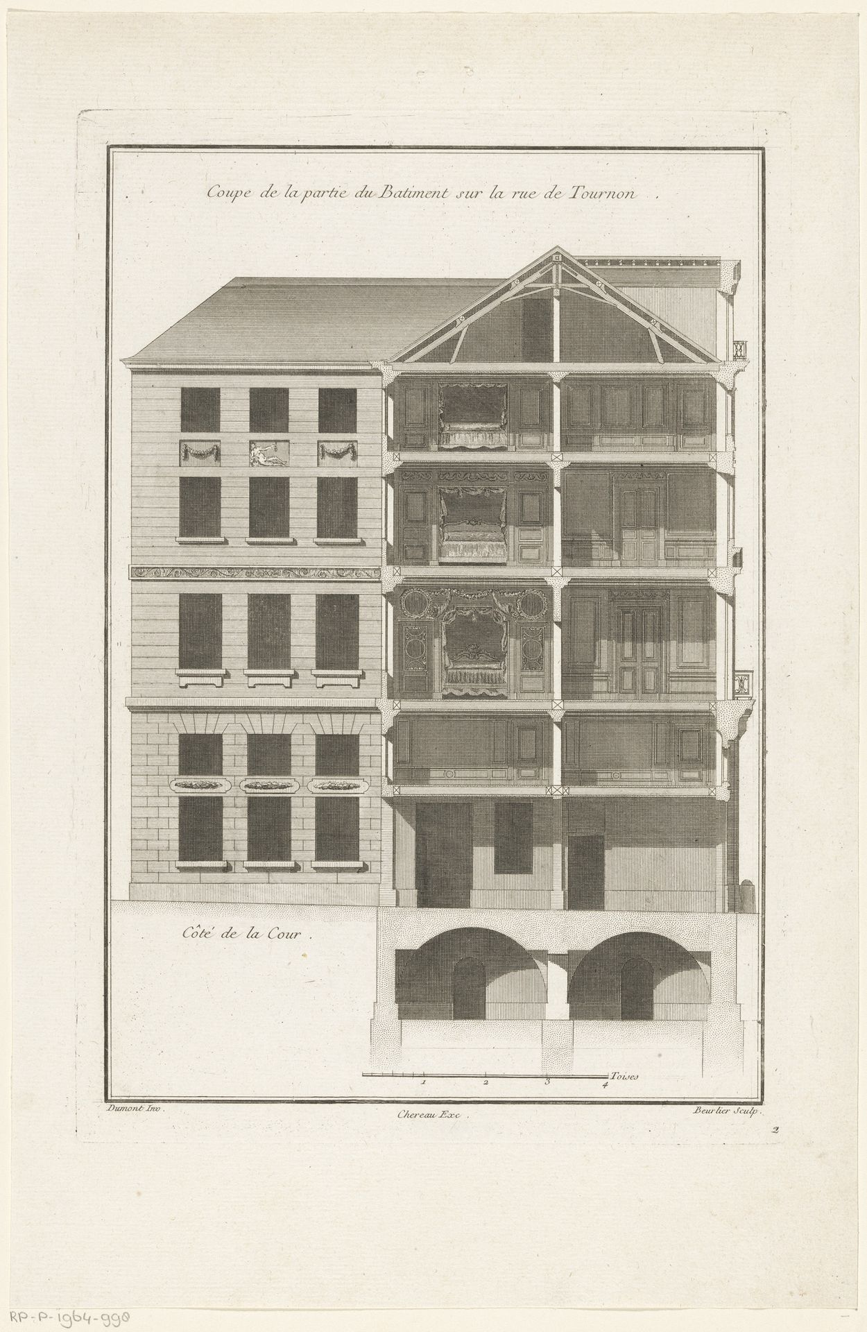 Dwarsdoorsnede van een huis by Charles Beurlier