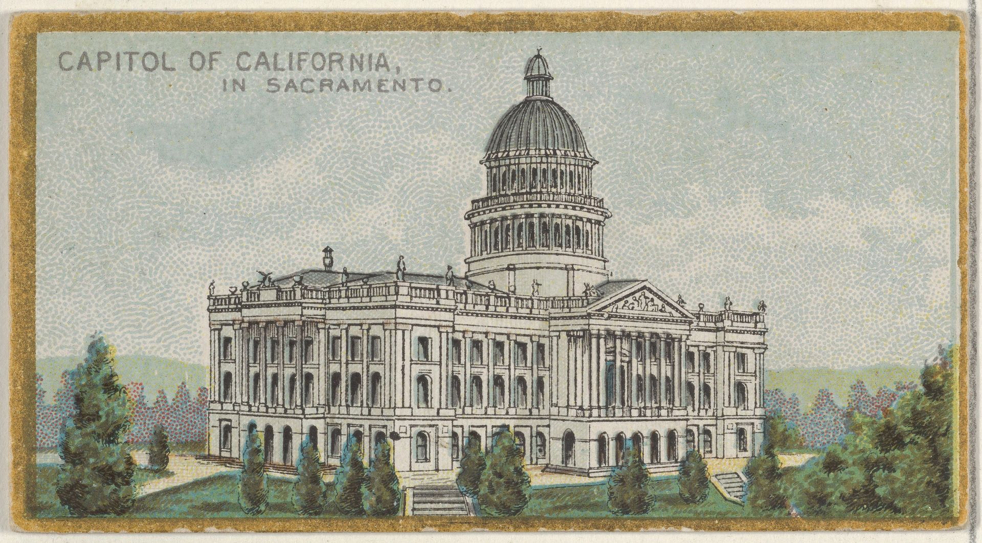 Capitol of California in Sacramento, from the General Government and State Capitol Buildings series (N14) for Allen & Ginter Cigarettes Brands by Allen & Ginter