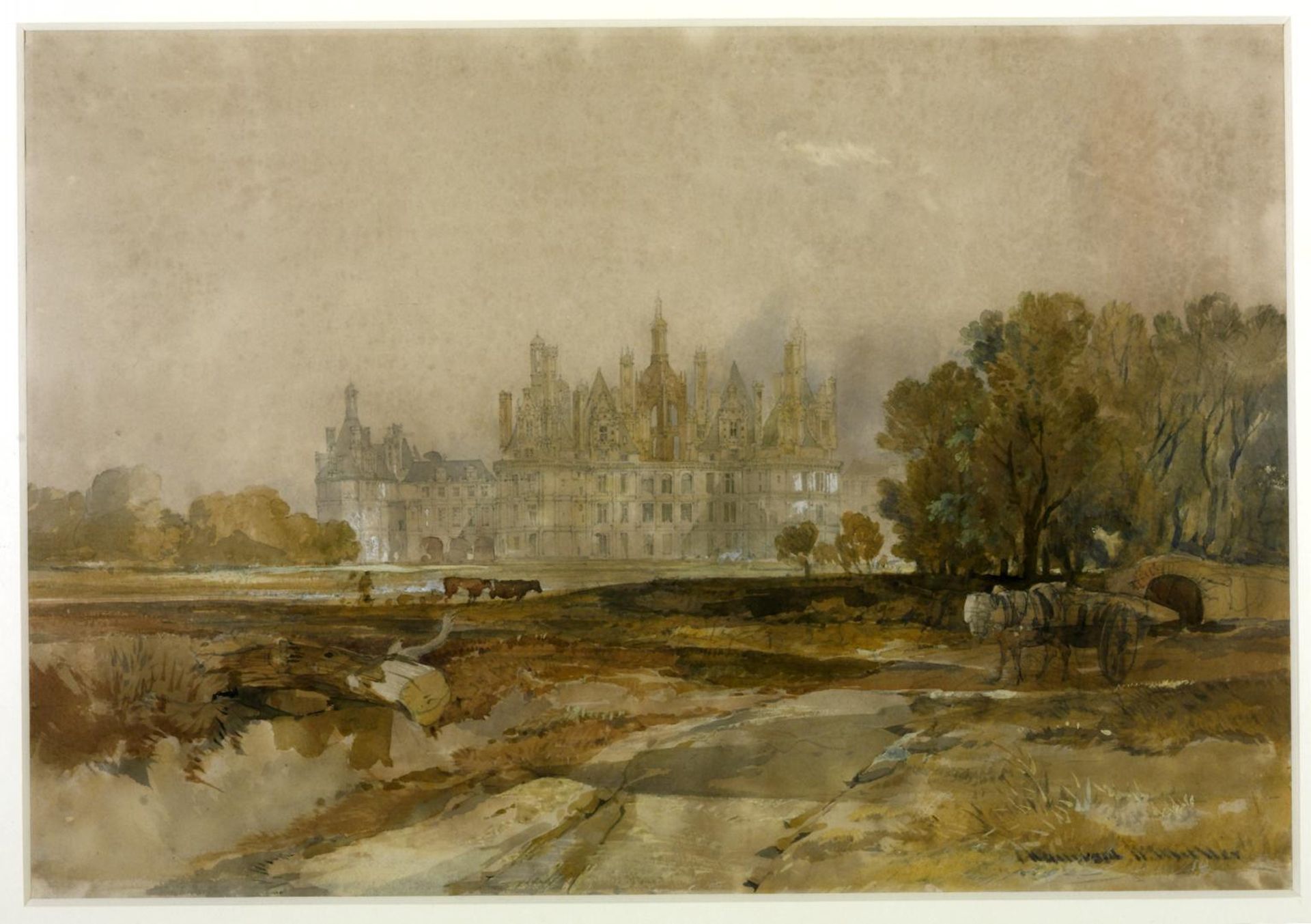 Chambord: General View of the Château by  William James Müller