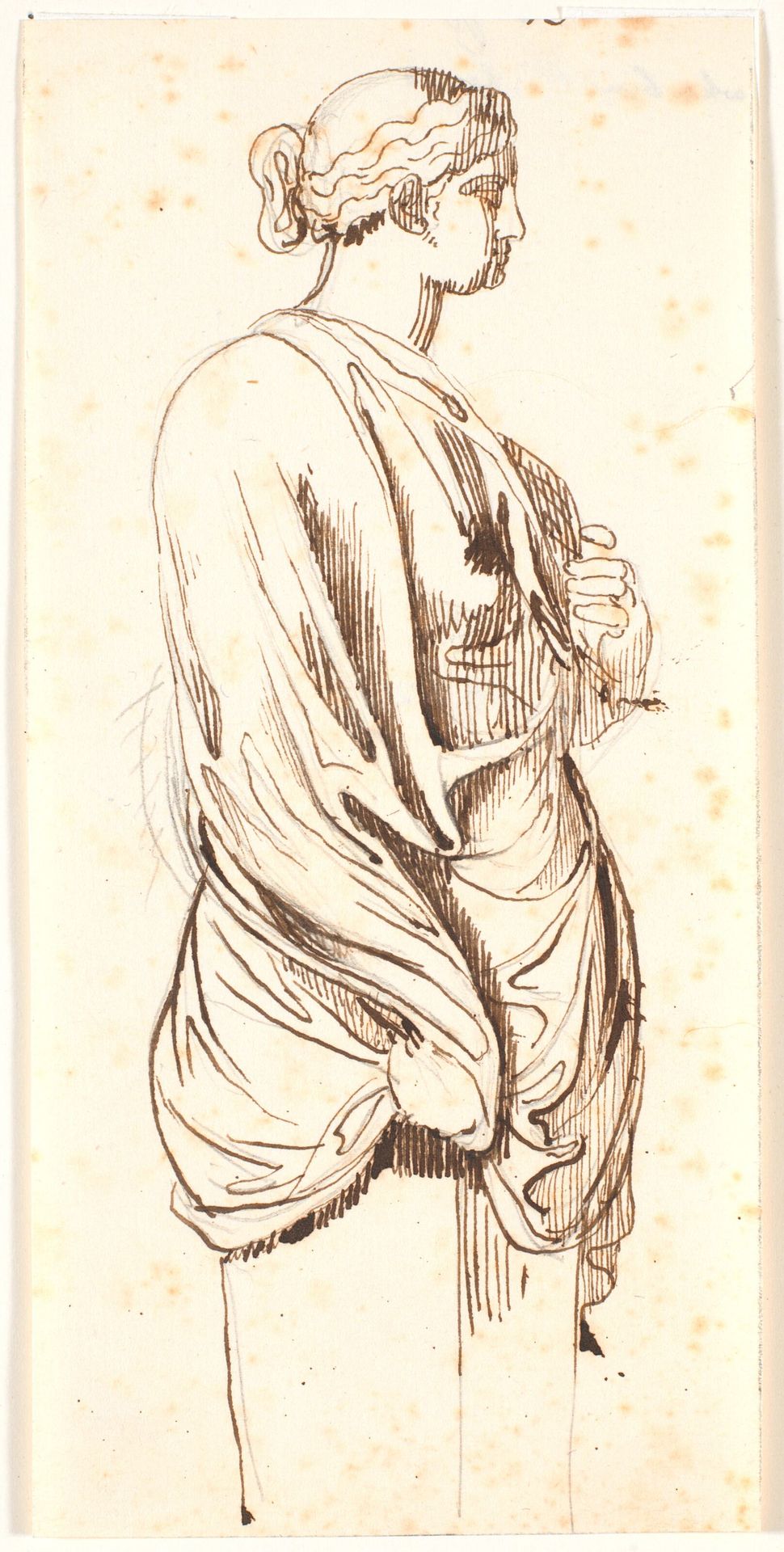 Studie af en kvindelig herme i profil by Nicolai Abildgaard