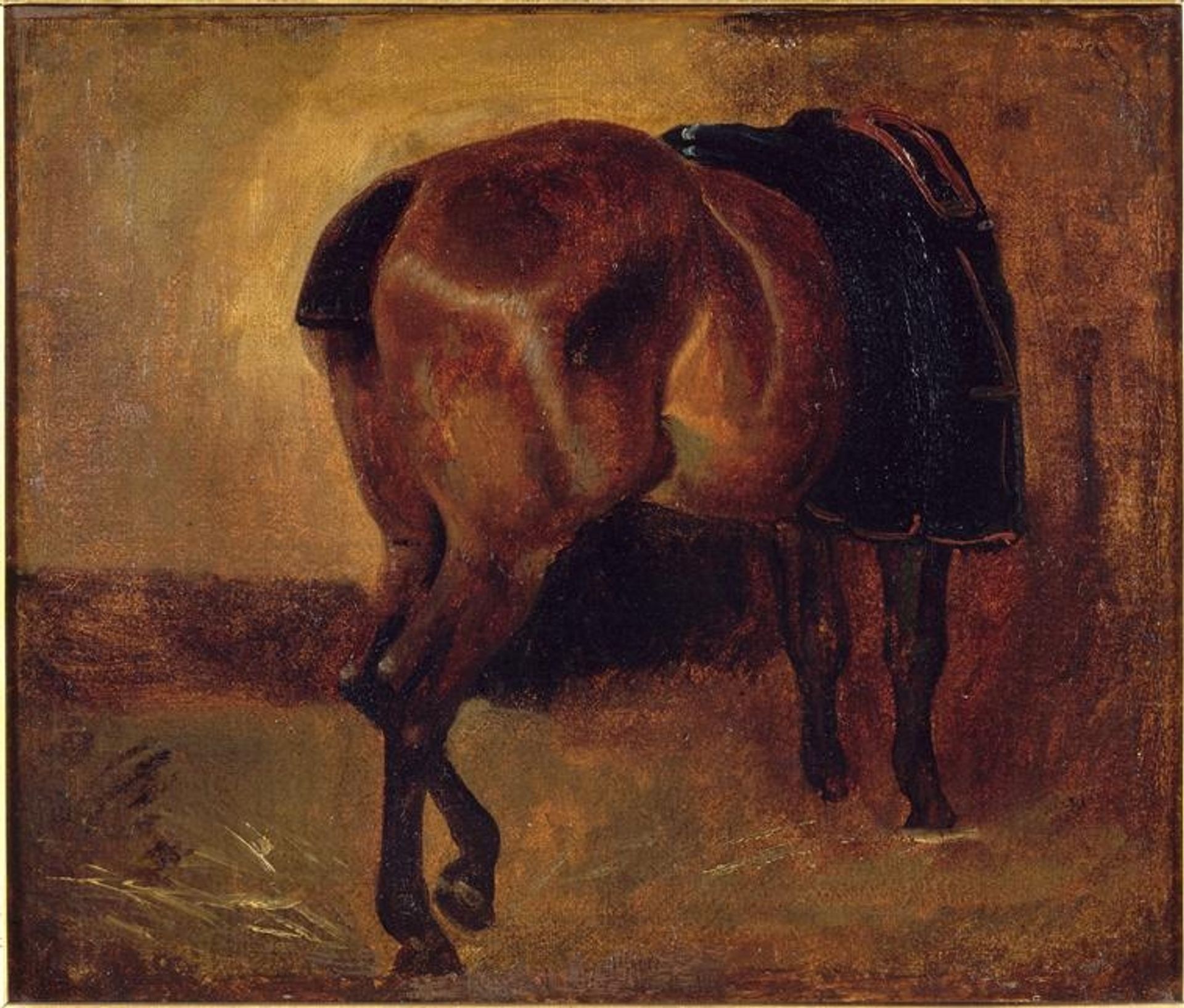 Study for Bay horse seen from behind by Théodore Géricault