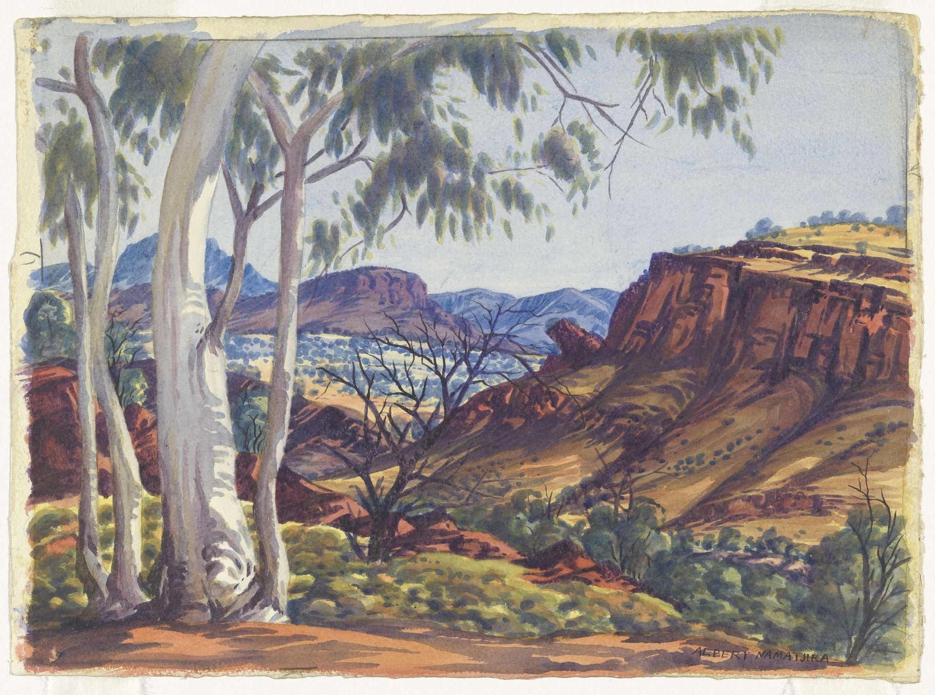 Untitled Landscape (Ntaria) by Albert Namatjira