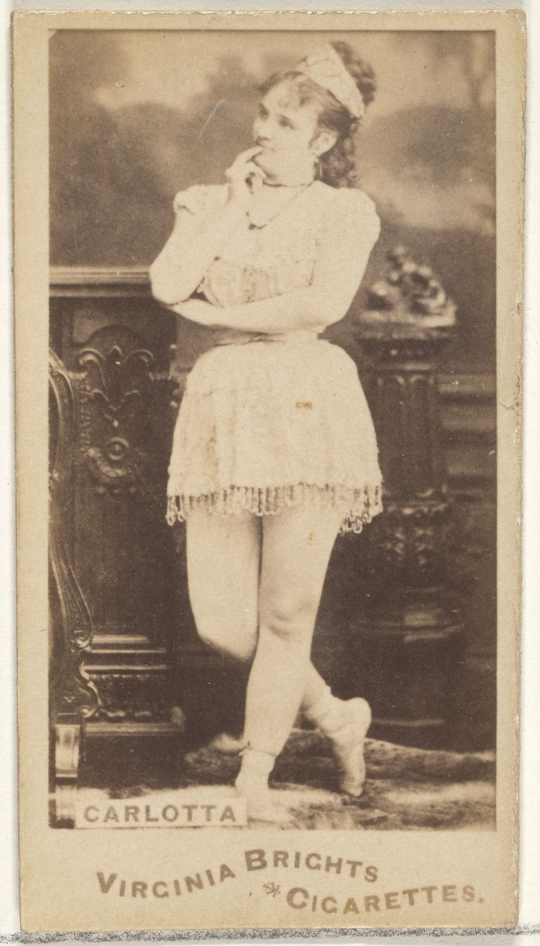 Carlotta, from the Actors and Actresses series (N45, Type 1) for Virginia Brights Cigarettes by Allen & Ginter