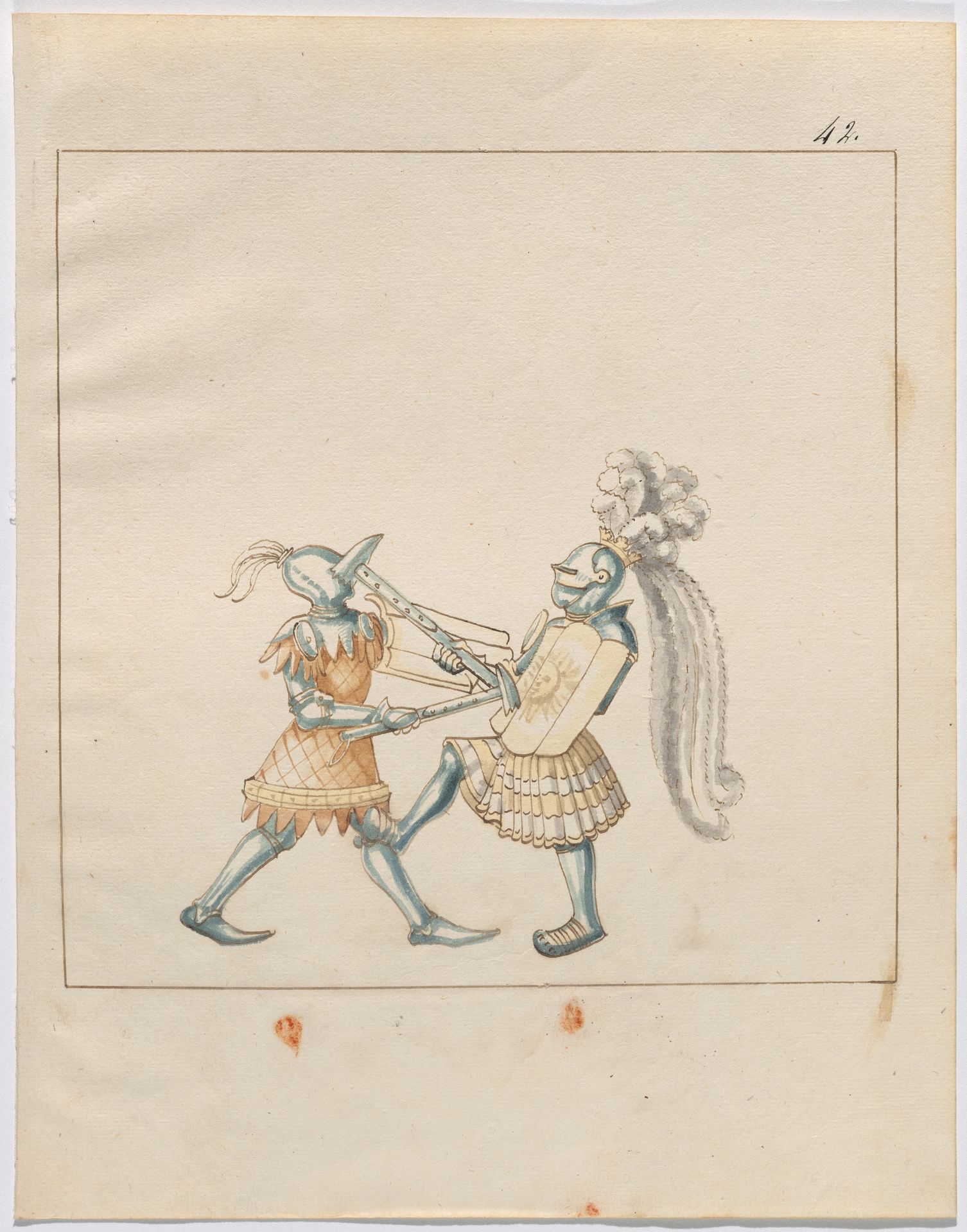 Foot Combat with War Hammers and Tartsche Shields by Anonymous