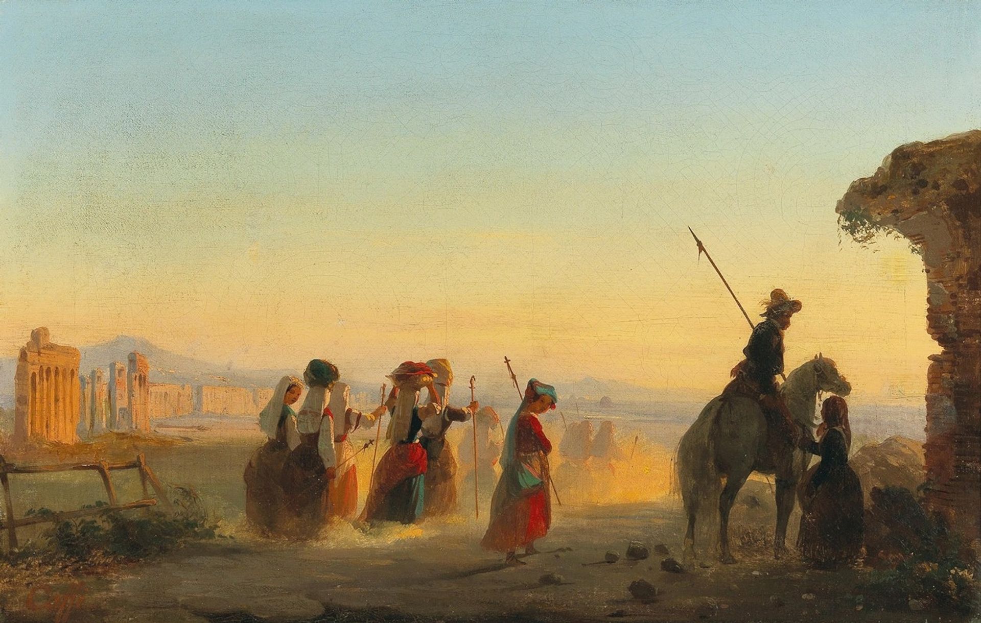Rome, the Via Appia at Dawn by Ippolito Caffi