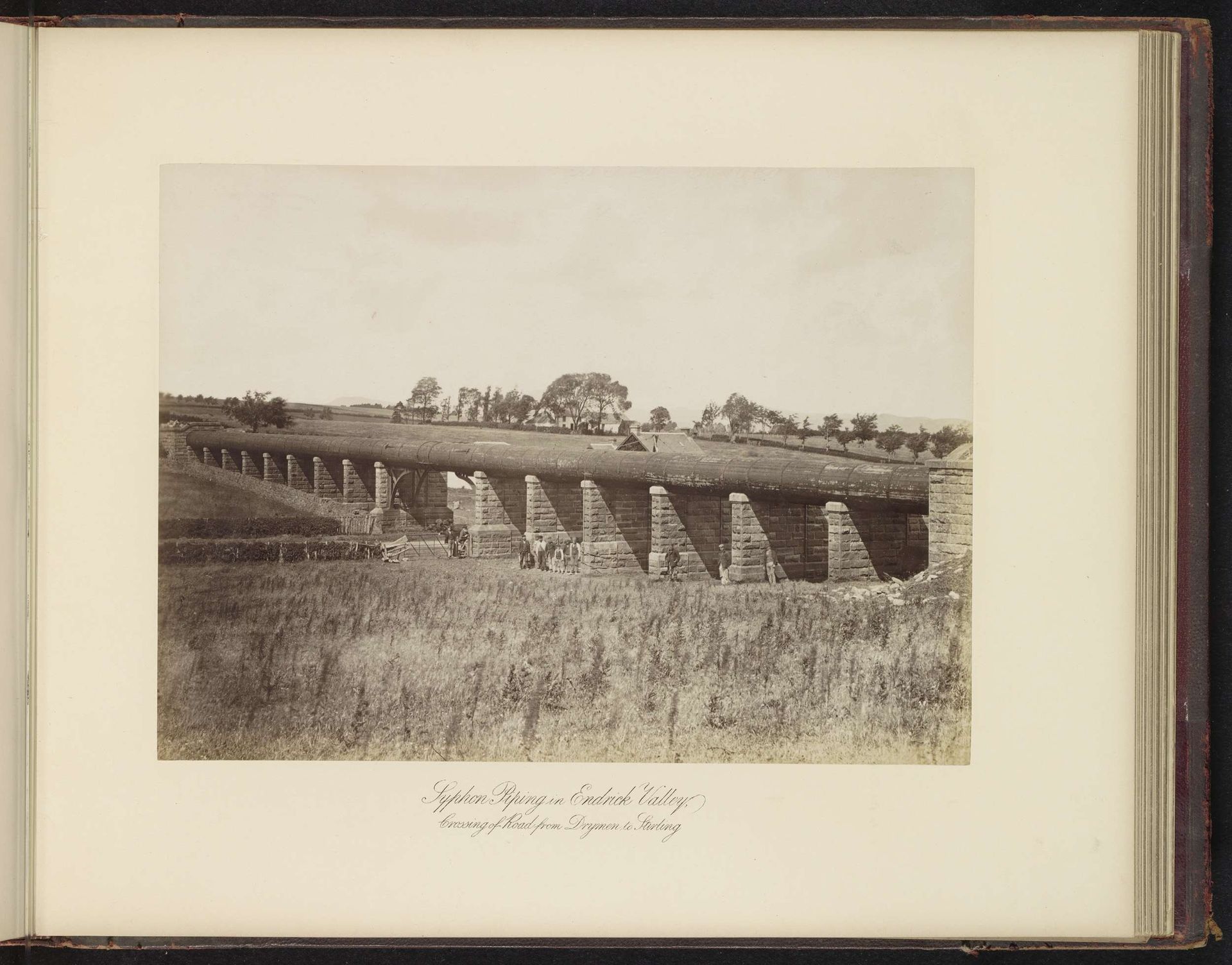 Syphon piping in Endrick Valley, crossing of road from Drymen to Stirling by T. & R. Annan & Sons