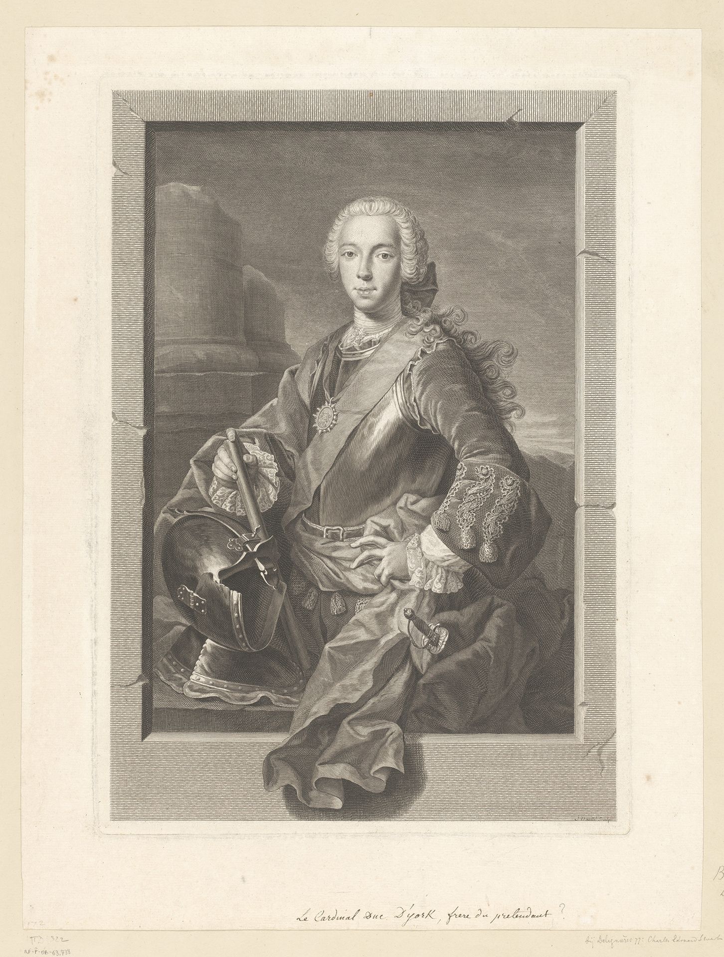 Portret van Henri Benoît Stuart by Jean Daullé