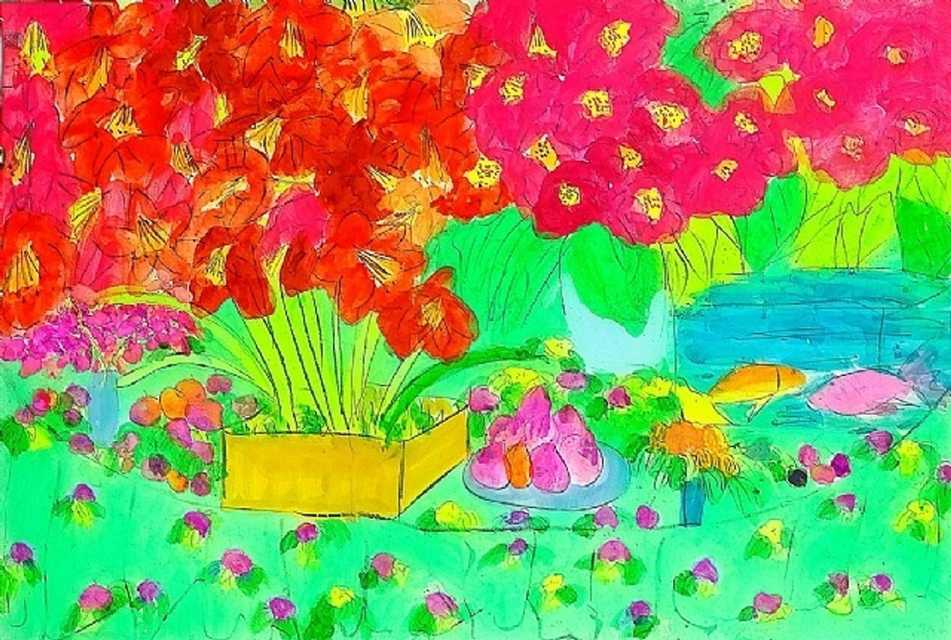 Rose Garden by Walasse Ting