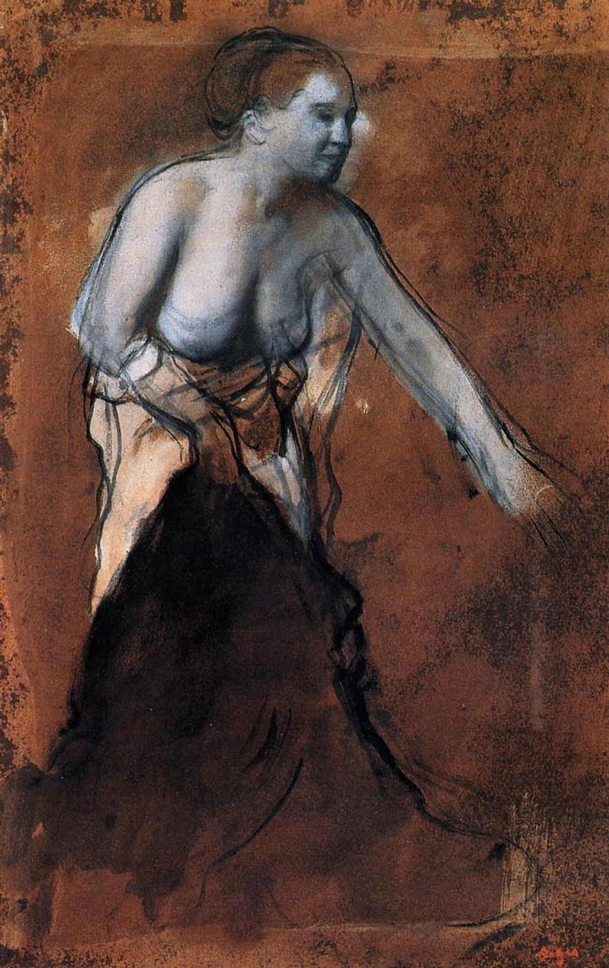 Standing Female Figure with Bared Torso by Edgar Degas