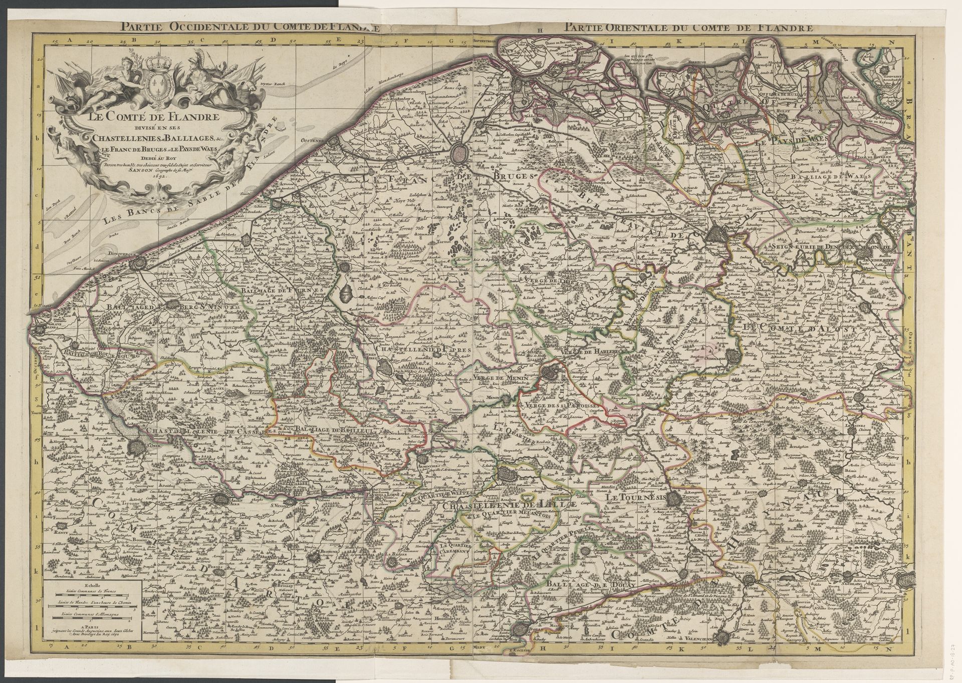 Kaart van het graafschap Vlaanderen by Anonymous