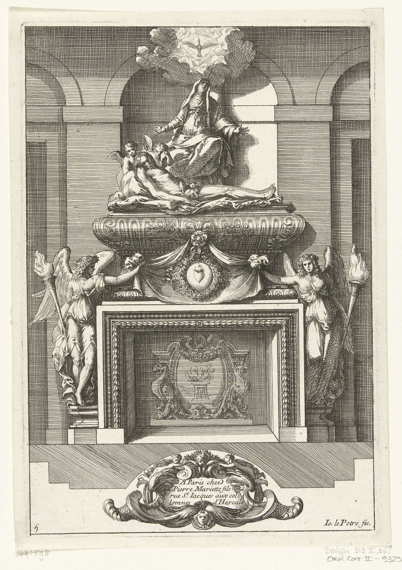 Onderboezem in de vorm van grafmonument by Jean Lepautre