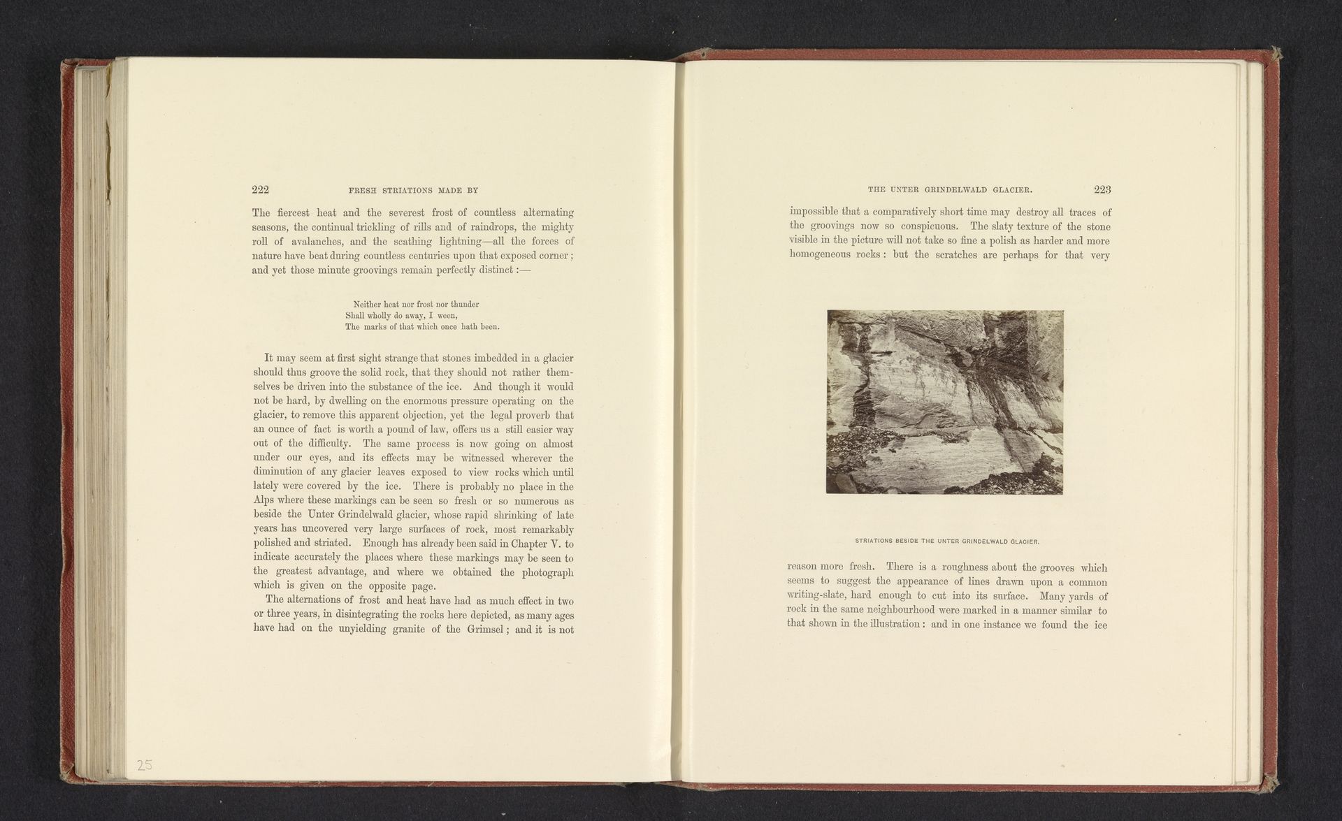 Striations beside the unter Grindelwald glacier by Ernest Edwards