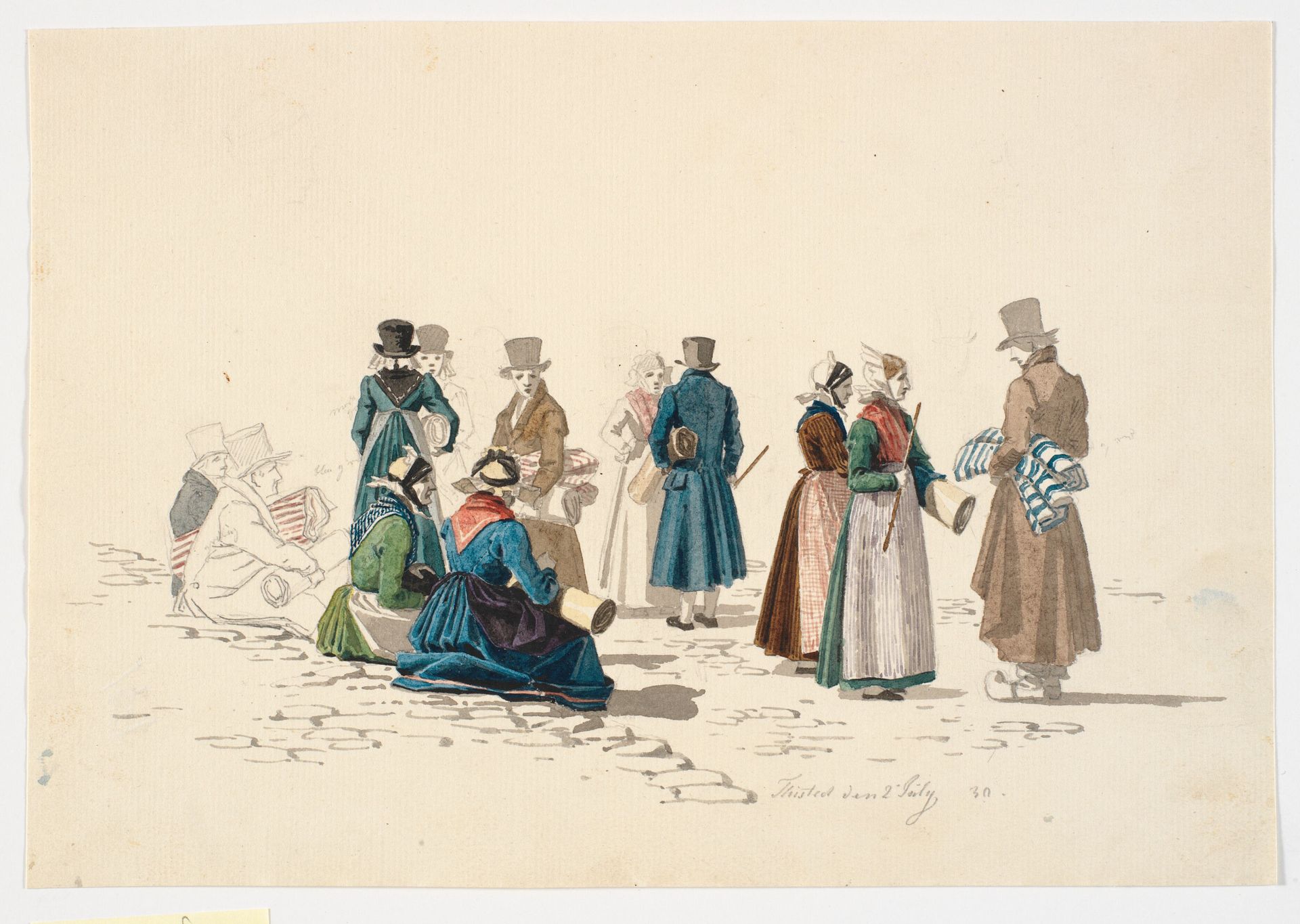 Scene fra torvepladsen i Thisted by Martinus Rørbye
