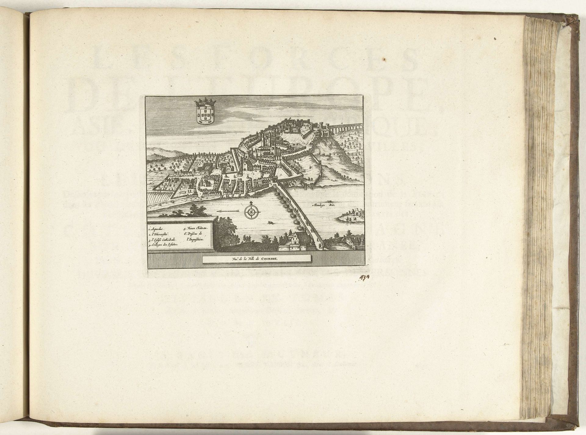 Gezicht op Coimbra, 1726 by Anonymous